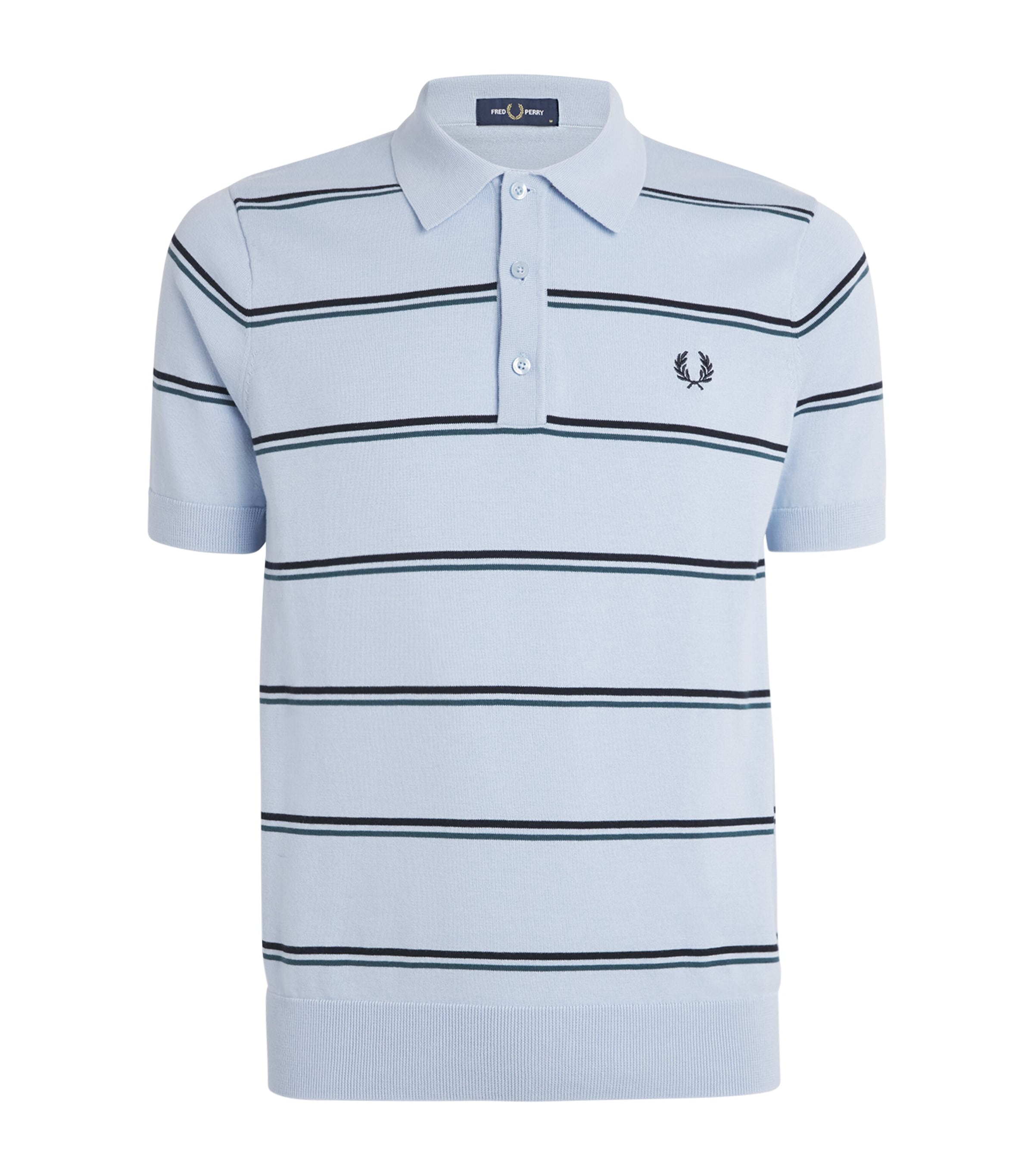 Cotton Stripe Logo Polo Shirt
