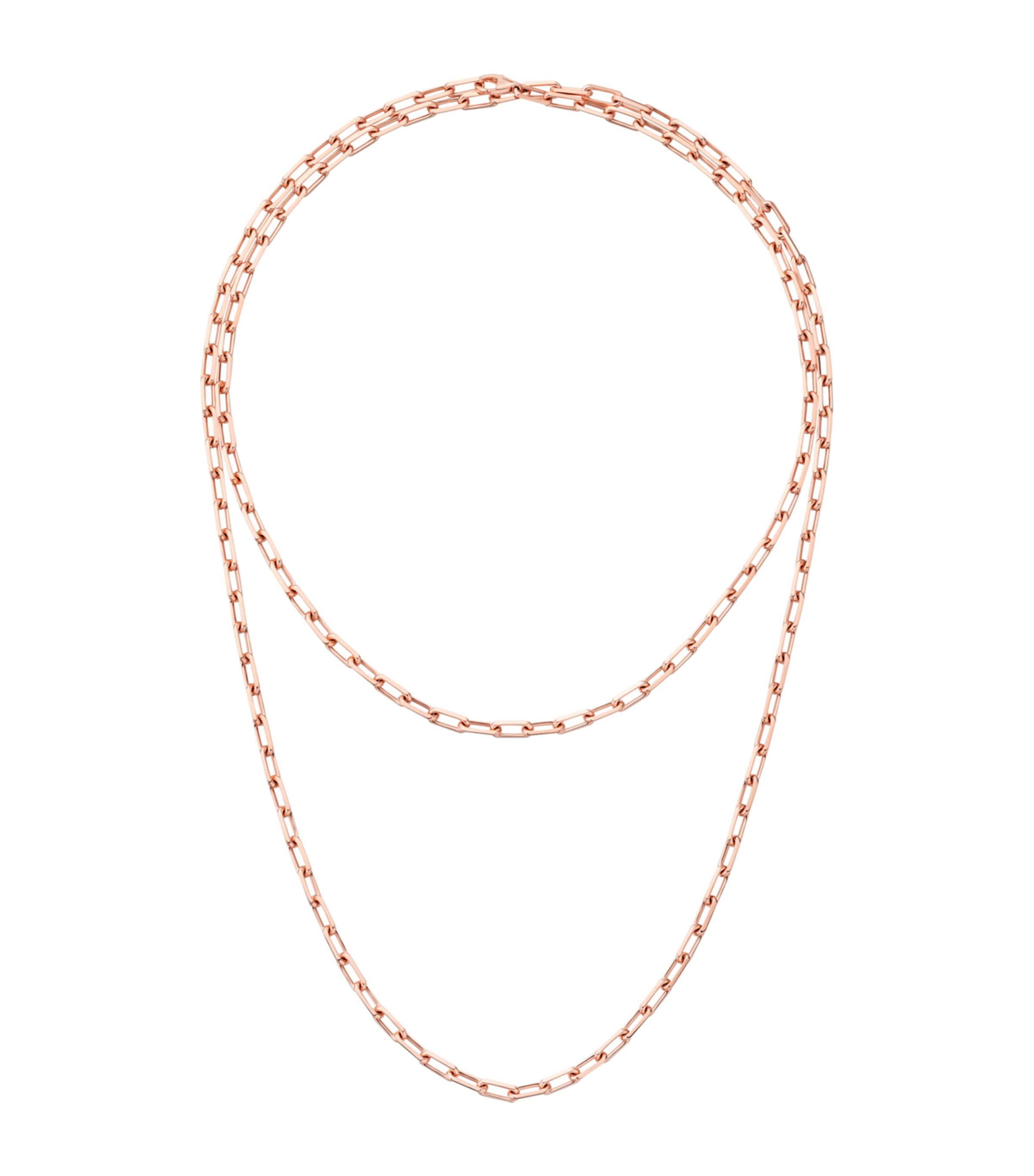 Small Rose Gold Santos de Cartier Long Chain Necklace