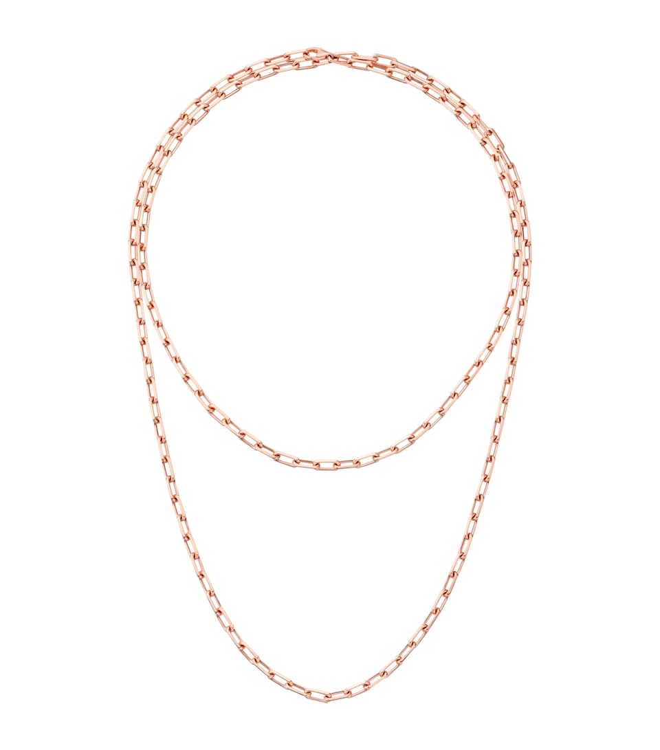Small Rose Gold Santos de Cartier Long Chain Necklace