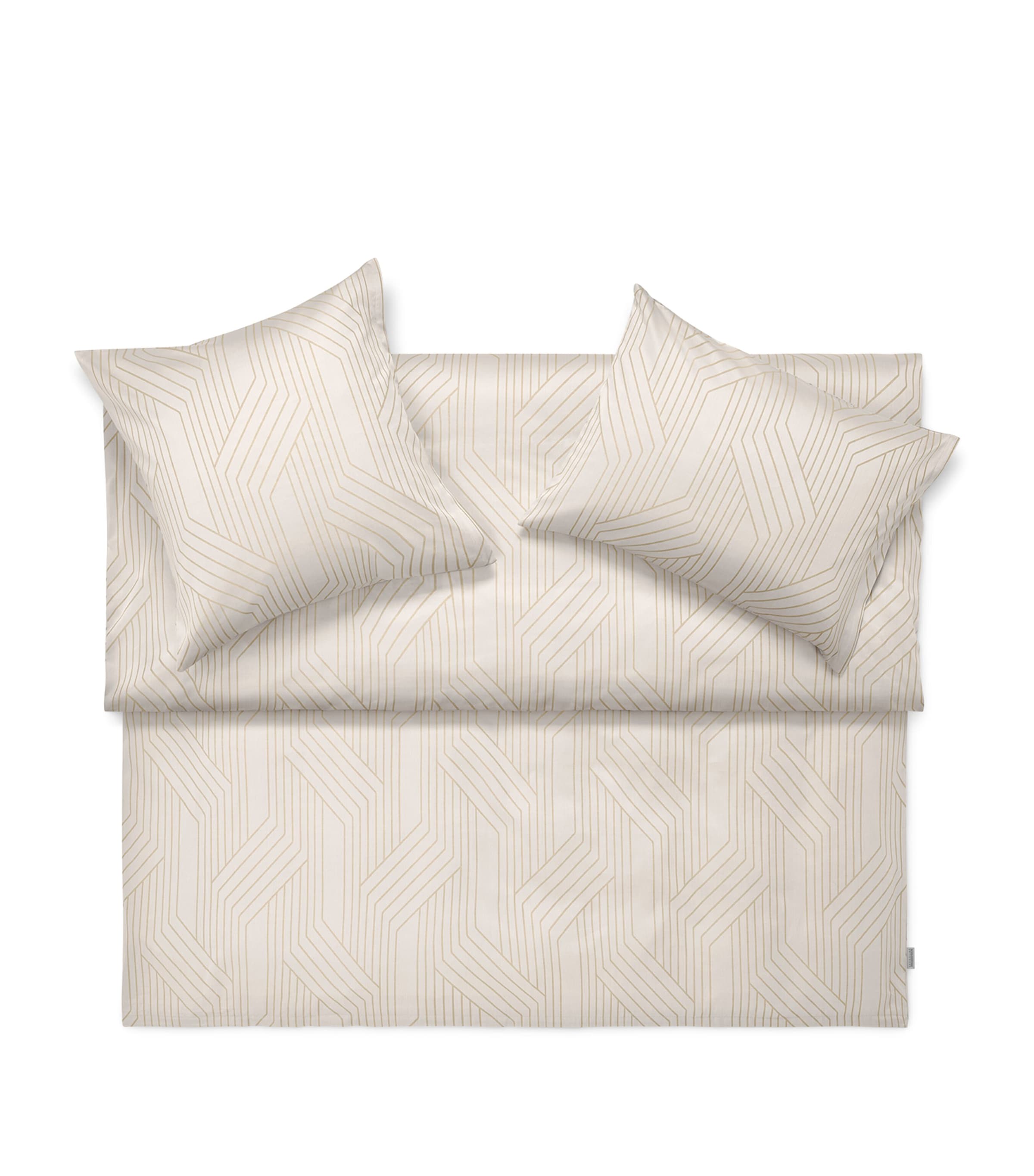 Schlossberg Geometric Ennio Super King Oxford Pillowcase (50cm x 90cm) Beige