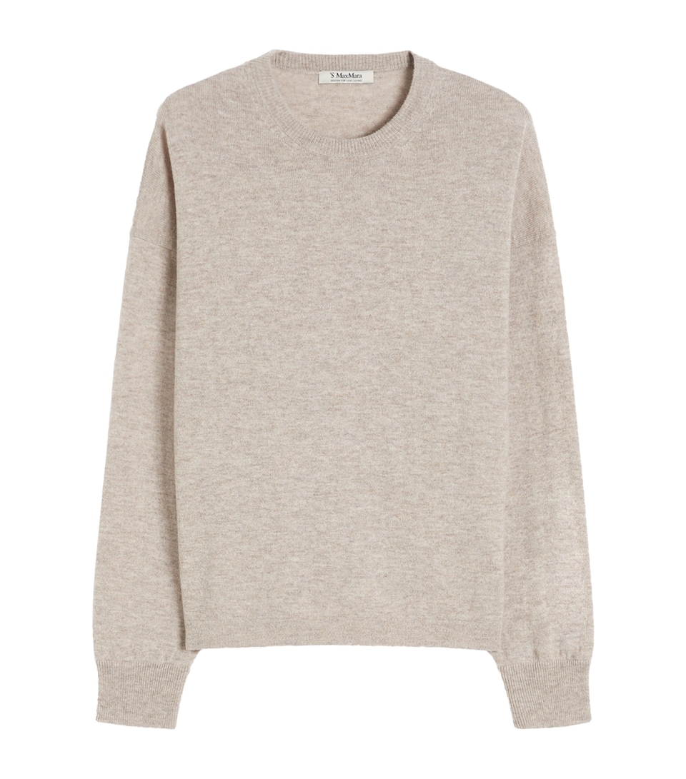Max Mara Womens Virgin Wool-Cashmere Sweater Beige