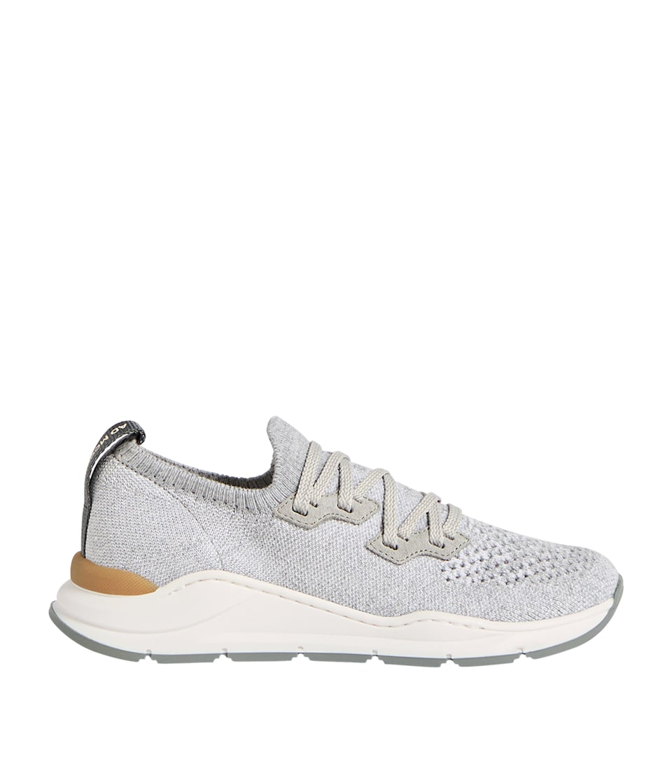 Brunello Cucinelli Kids Knitted Lace-Up Sneakers