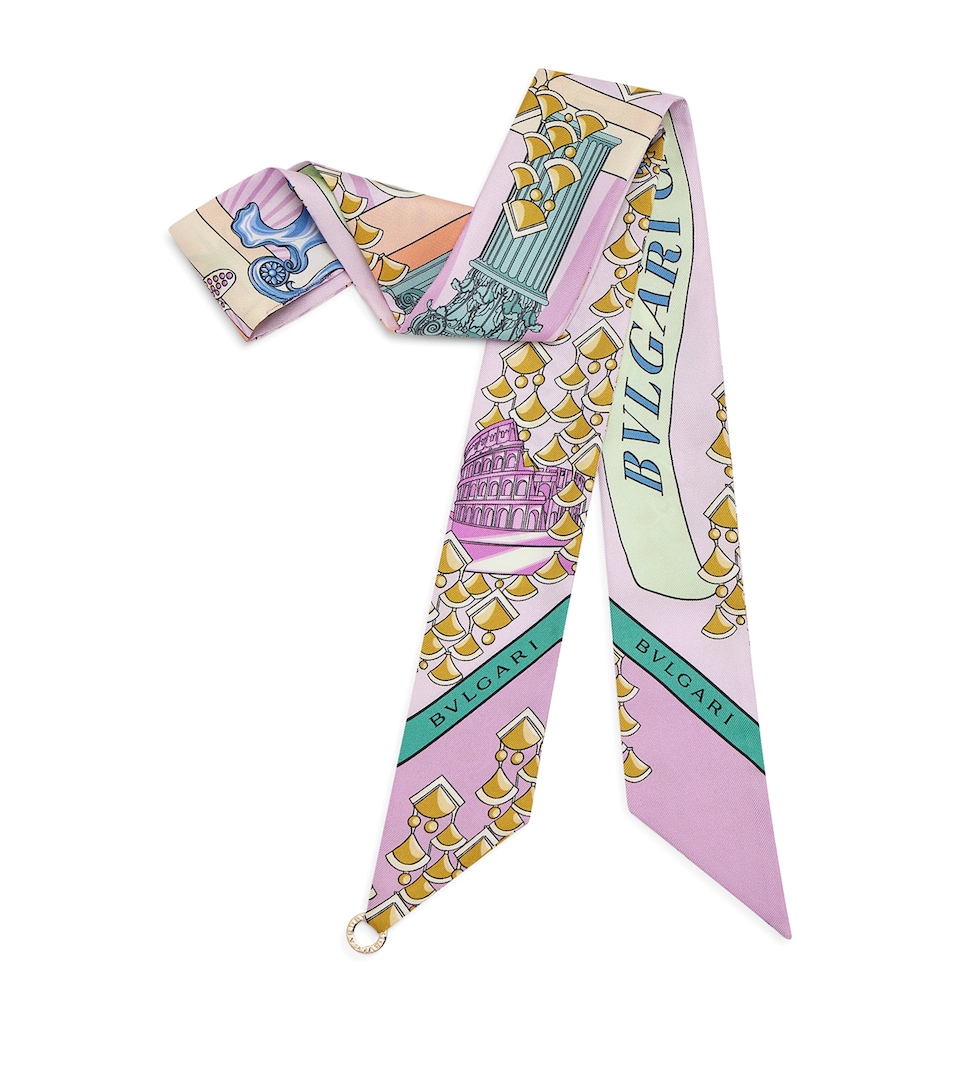 Bvlgari Silk Printed Scarf Fuchsia