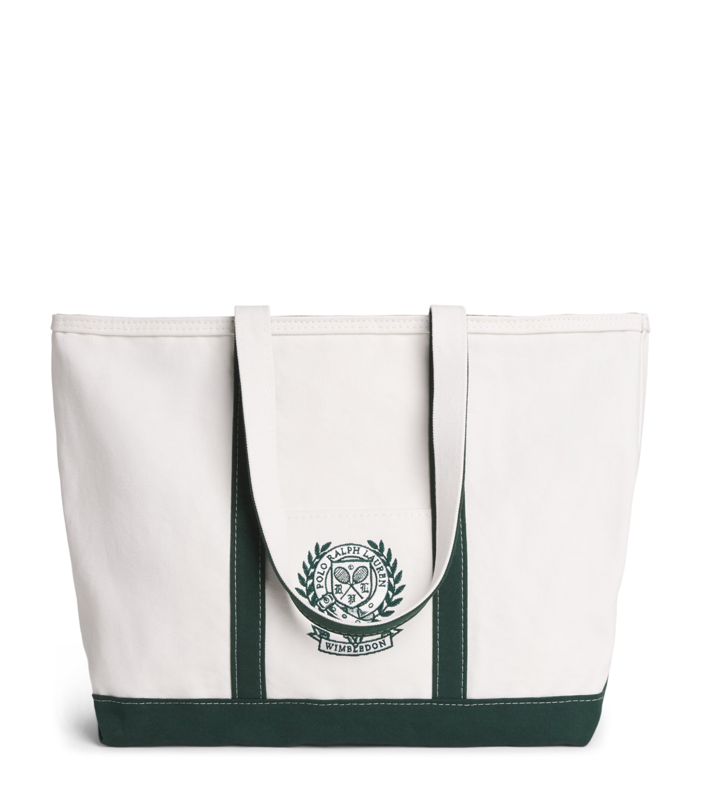 Polo Ralph Lauren x Wimbledon Large Cotton Shopper Bag Moss Agate / White