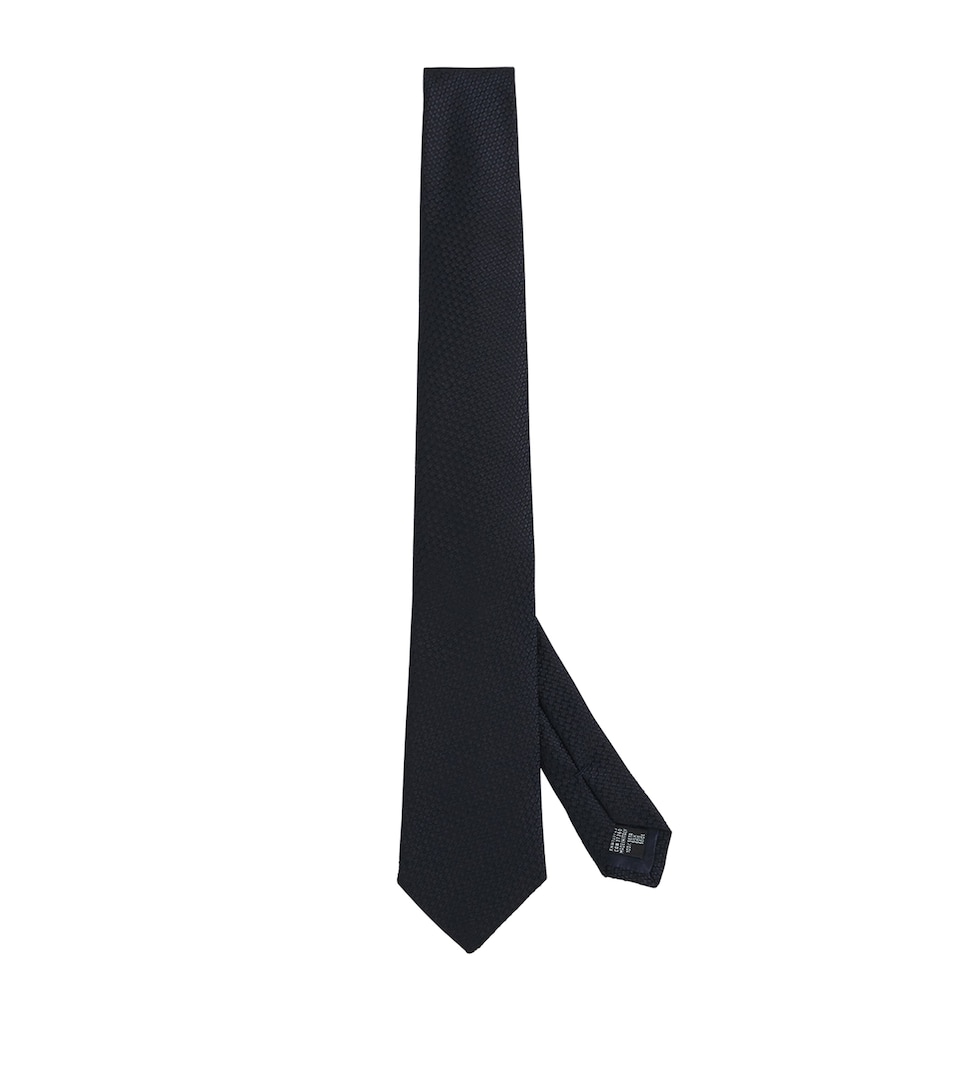 Silk Geometric Jacquard Tie