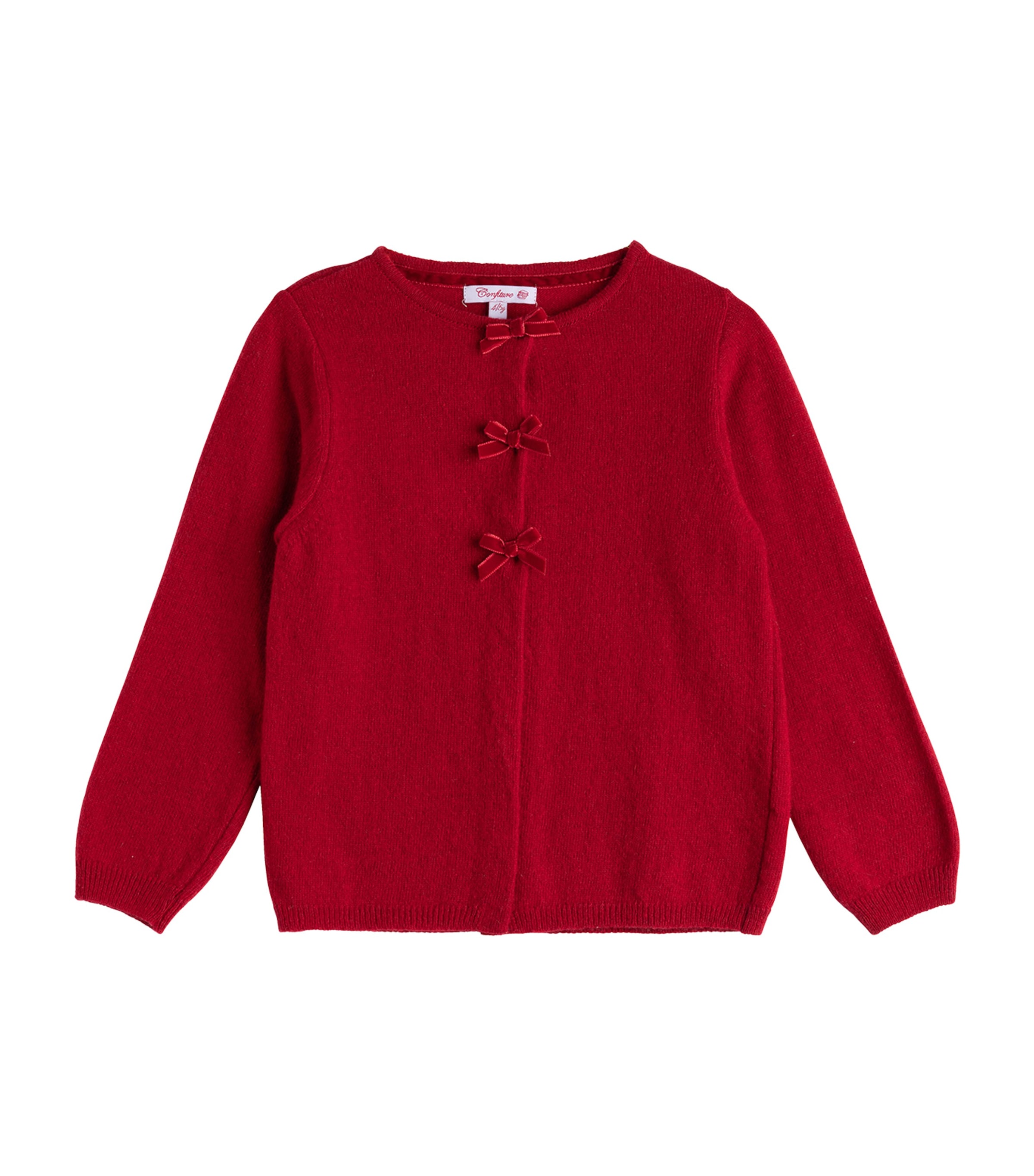 Wool-Blend Velvet-Bow Cardigan (6-11 Years)