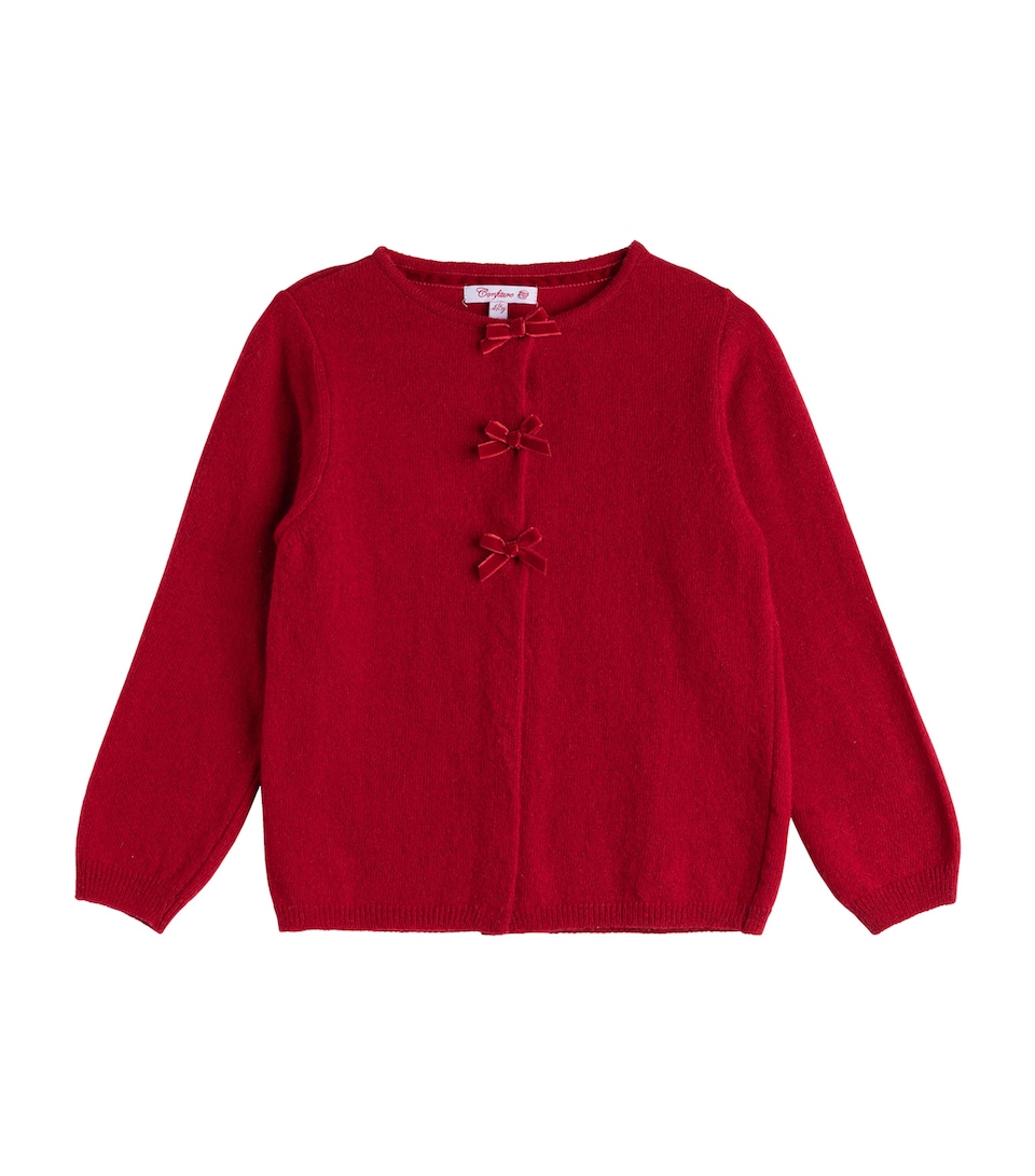 Wool-Blend Velvet-Bow Cardigan (6-11 Years)