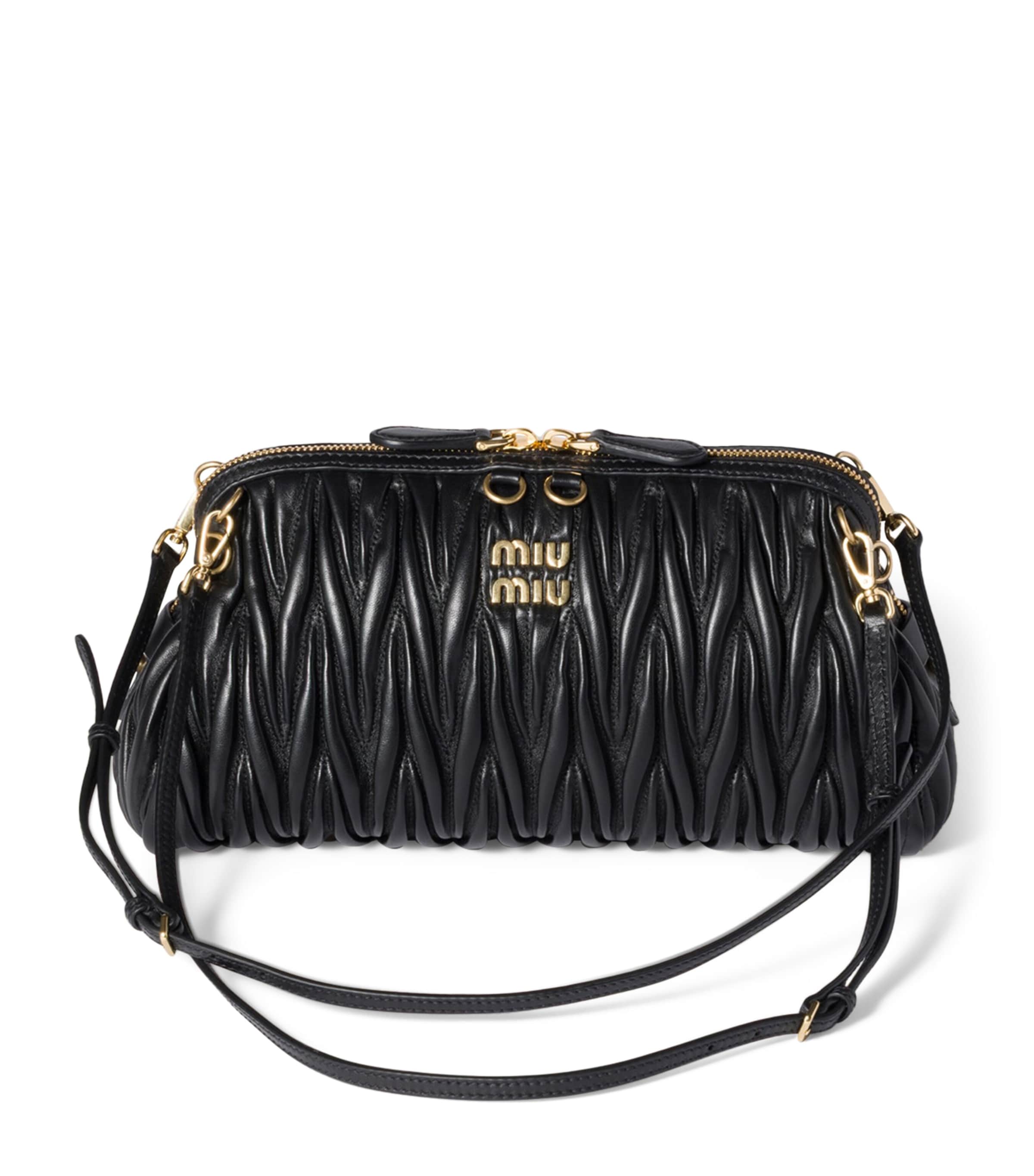 Matelassé Leather Clutch Bag