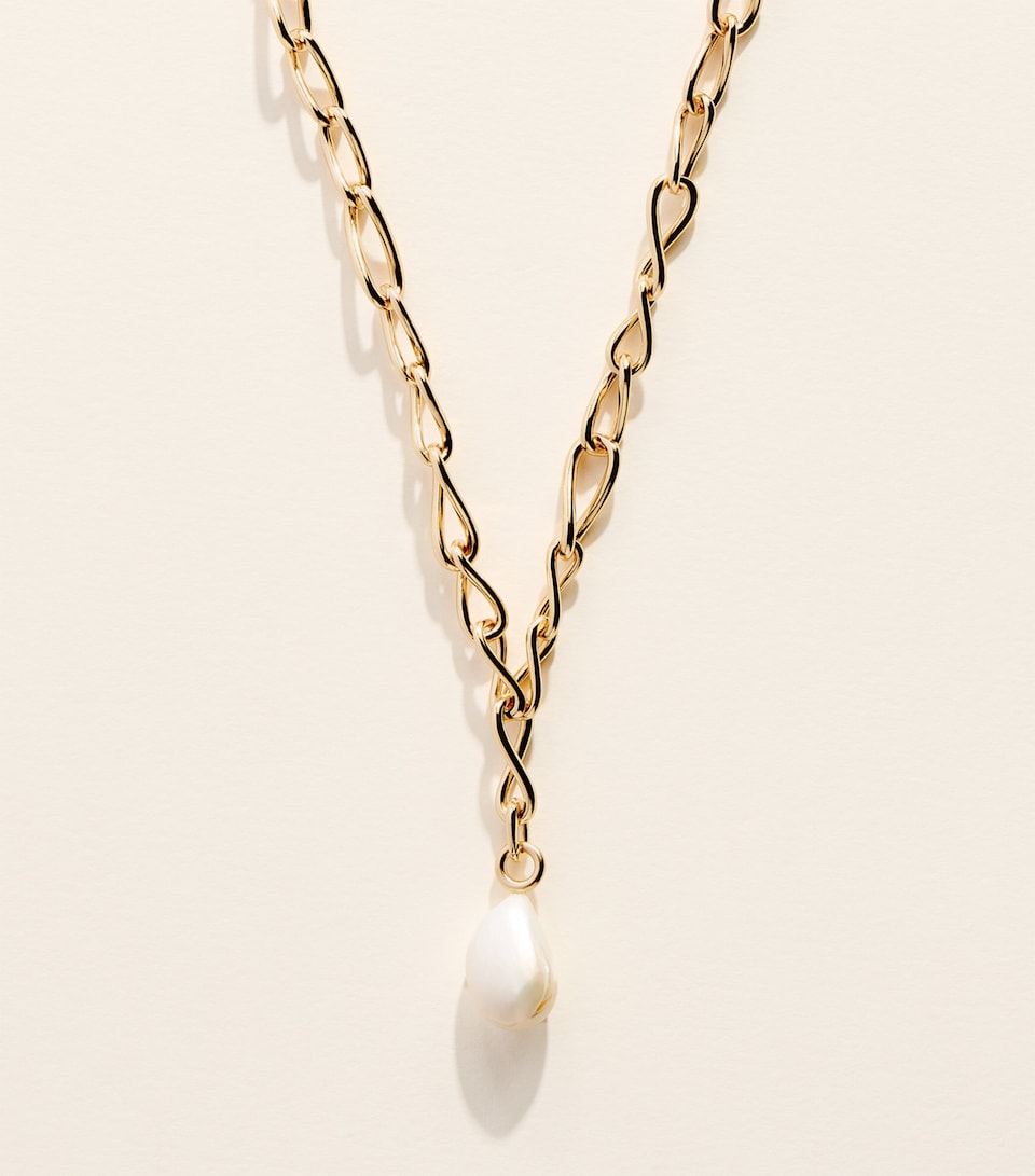 Astrid & Miyu Gold-Plated Silver and Pearl Necklace Gold