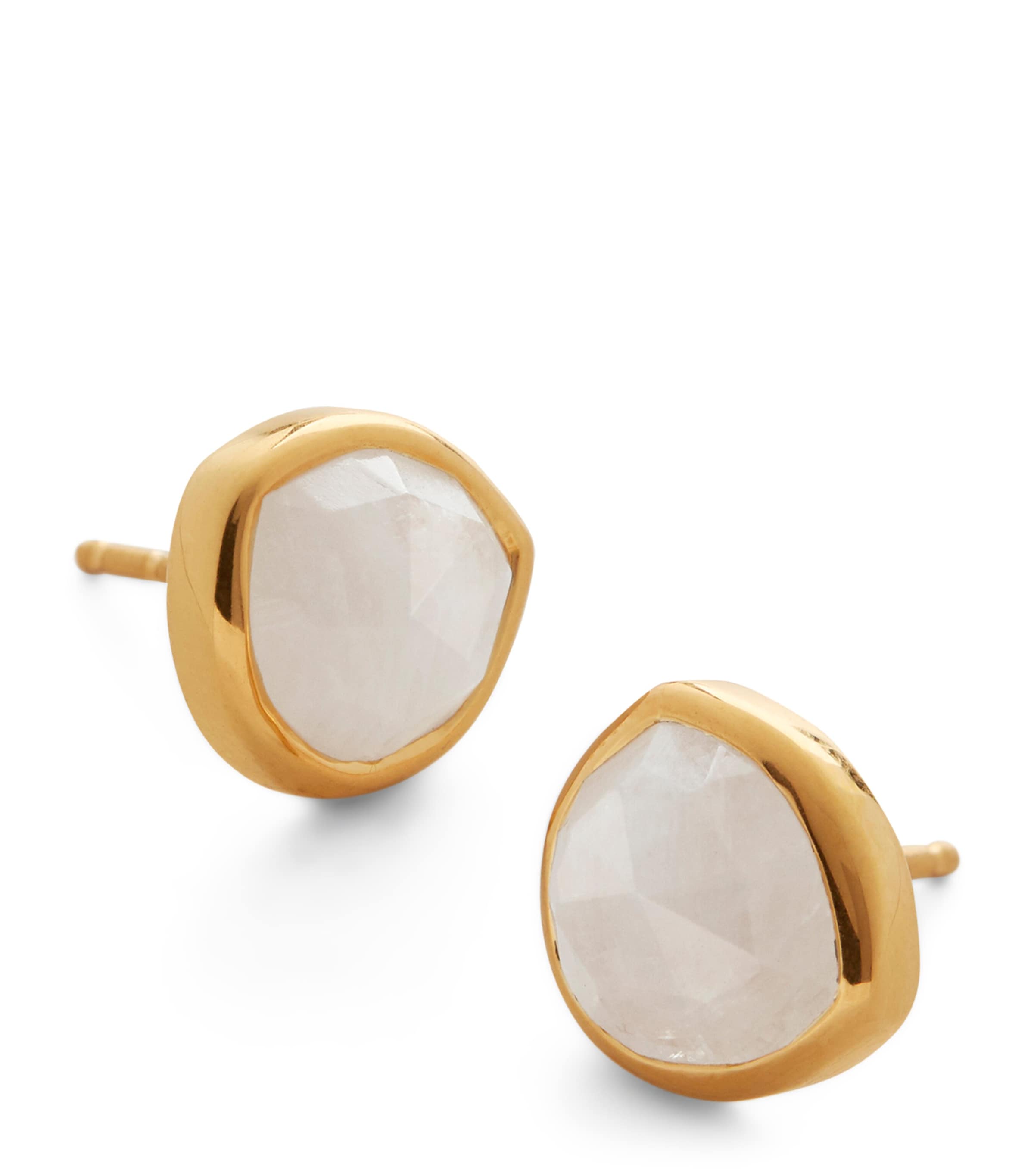 Monica Vinader Gold Vermeil and Moonstone Siren Stud Earrings Gold Vermeil