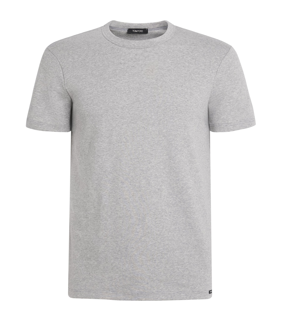 TOM FORD Mens Stretch-Cotton T-Shirt Grey Melange