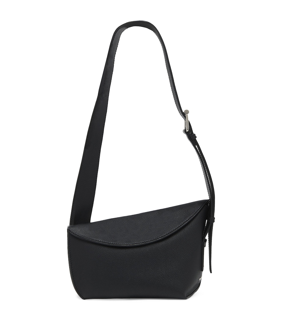 Large Leather T-Bar Sling Cross-Body Bag