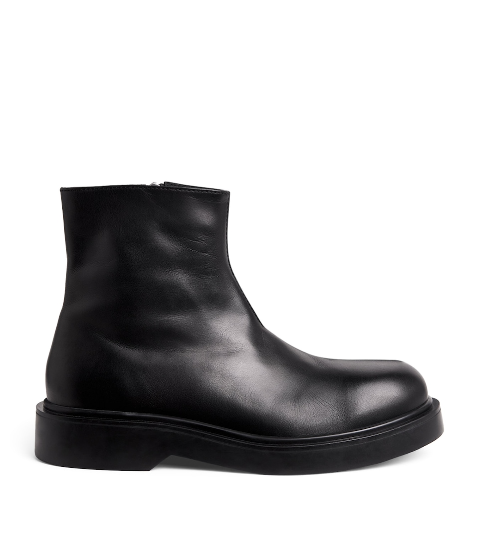 Leather Zipper Boots