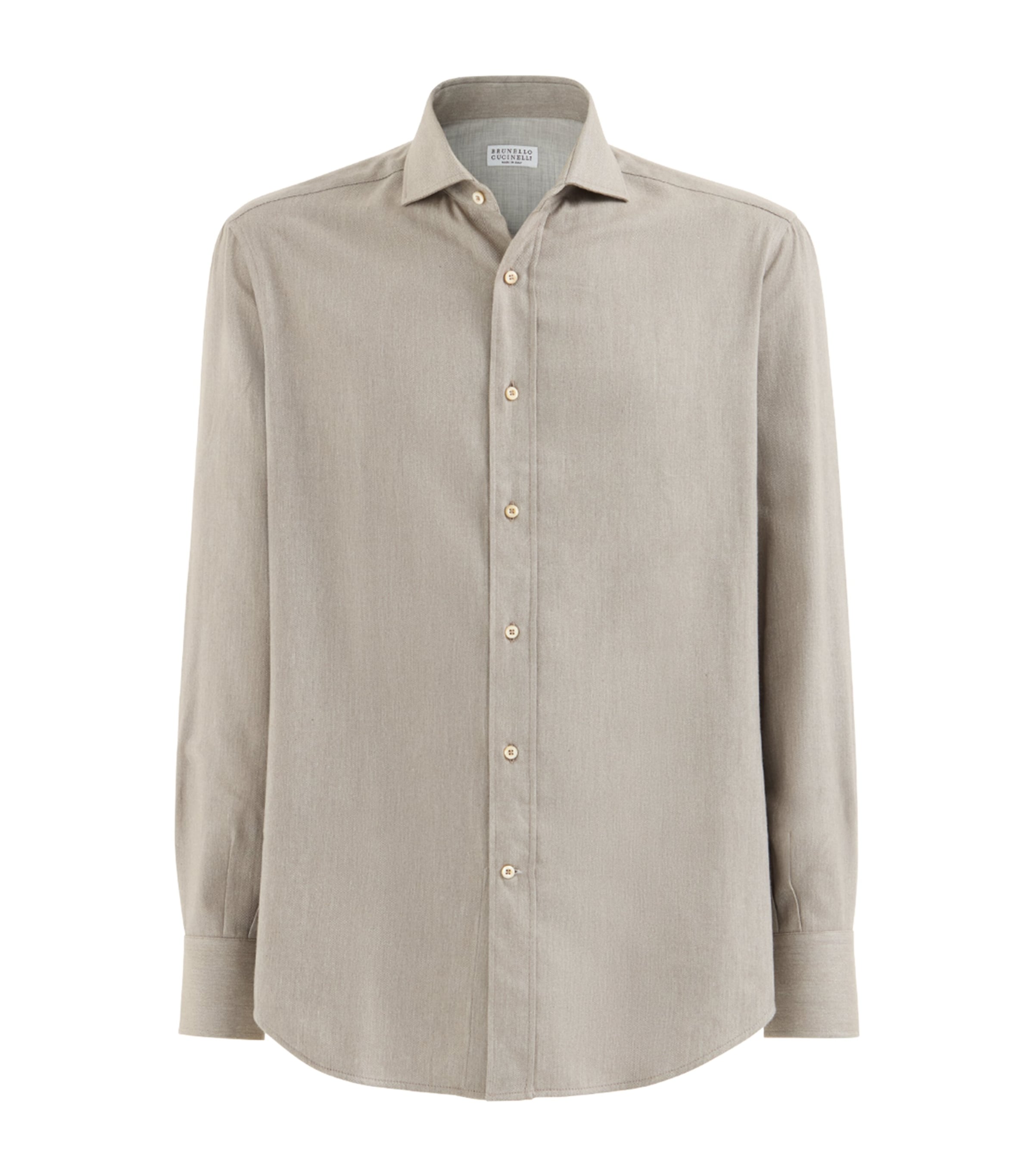 Brunello Cucinelli Mens Cotton-Blend Chevron Flannel Shirt