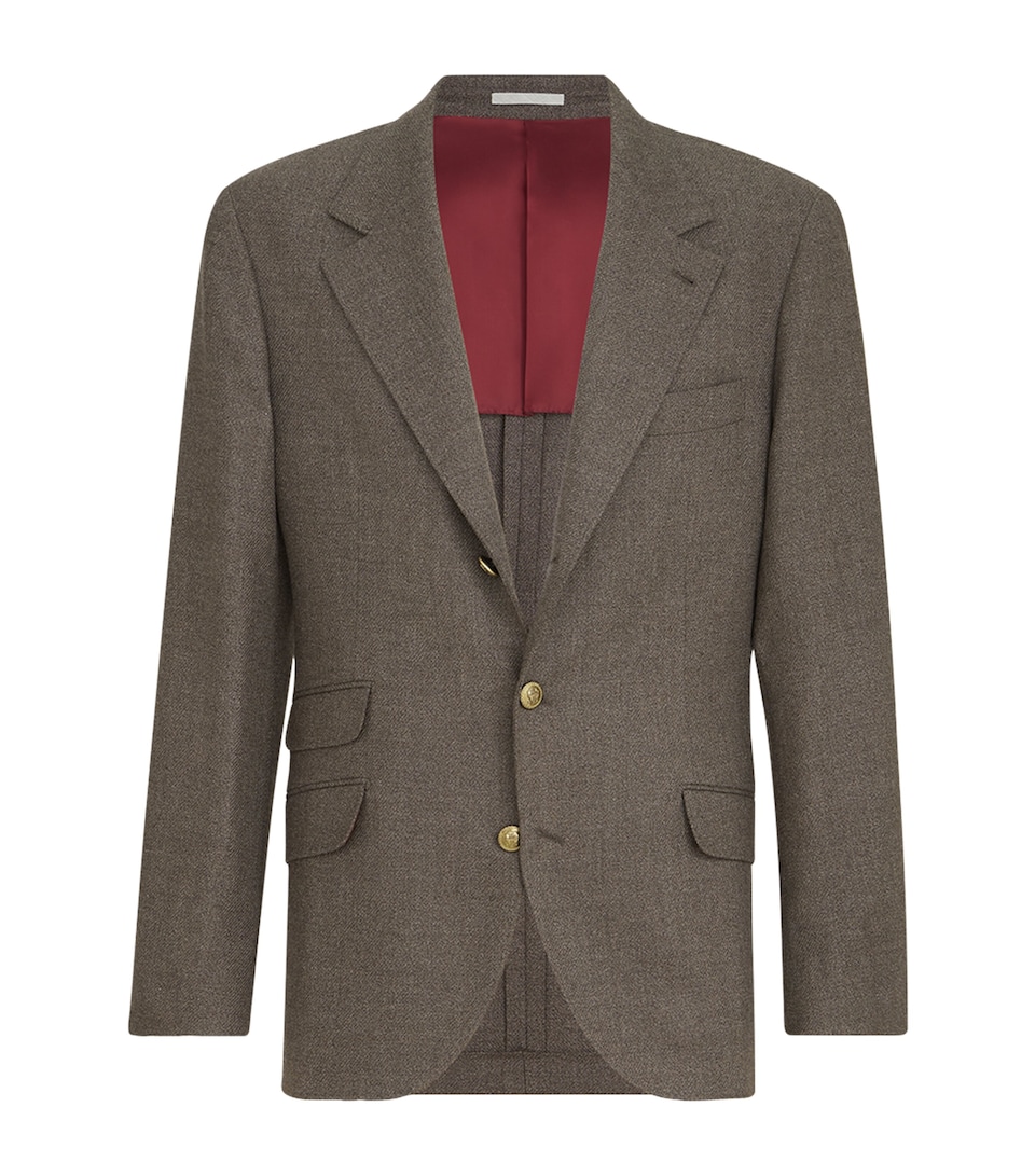 Brunello Cucinelli Mens Virgin Wool Deconstructed Cavallo Blazer