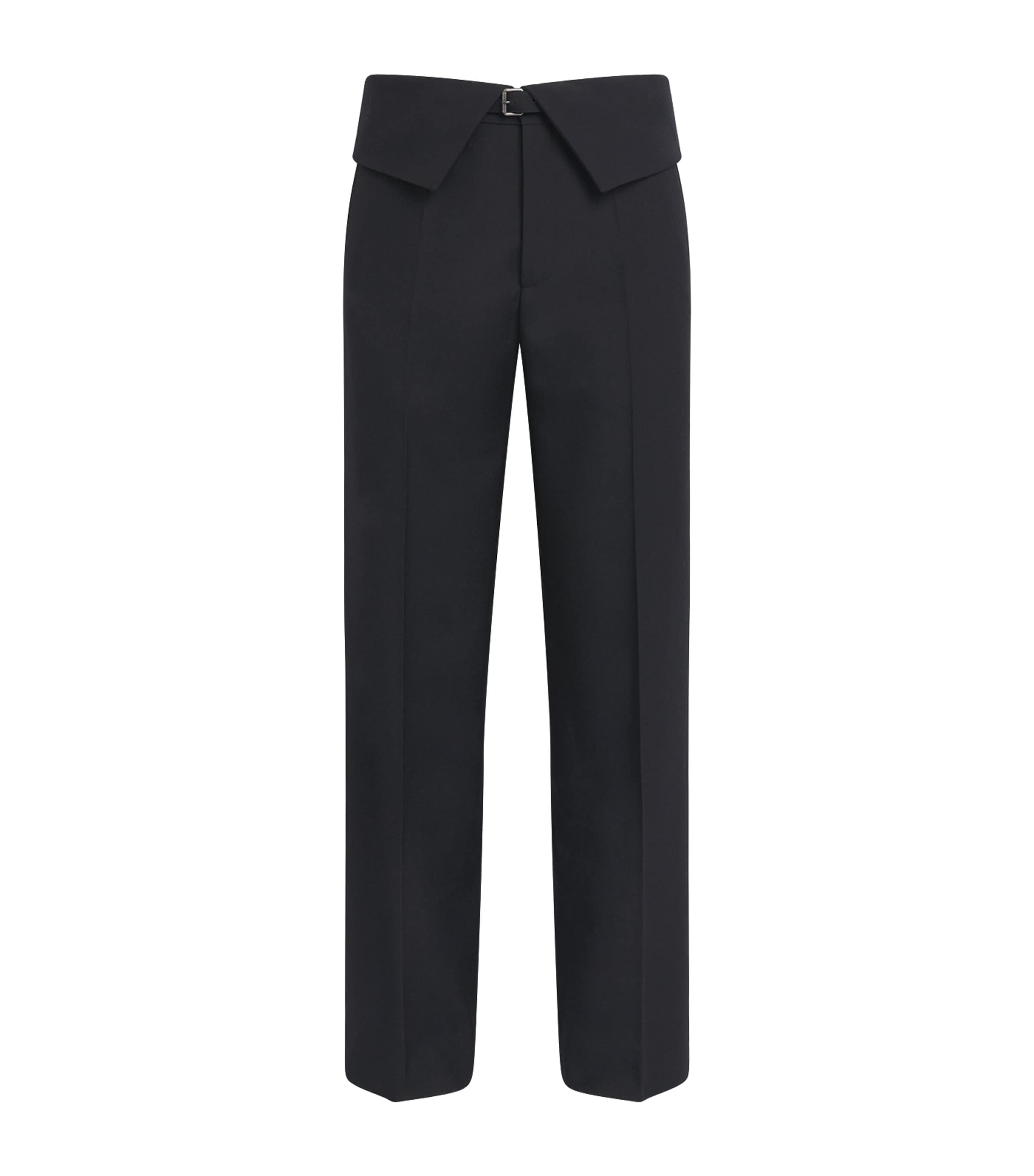 DRIES VAN NOTEN Mens Wool Folded Straight Trousers