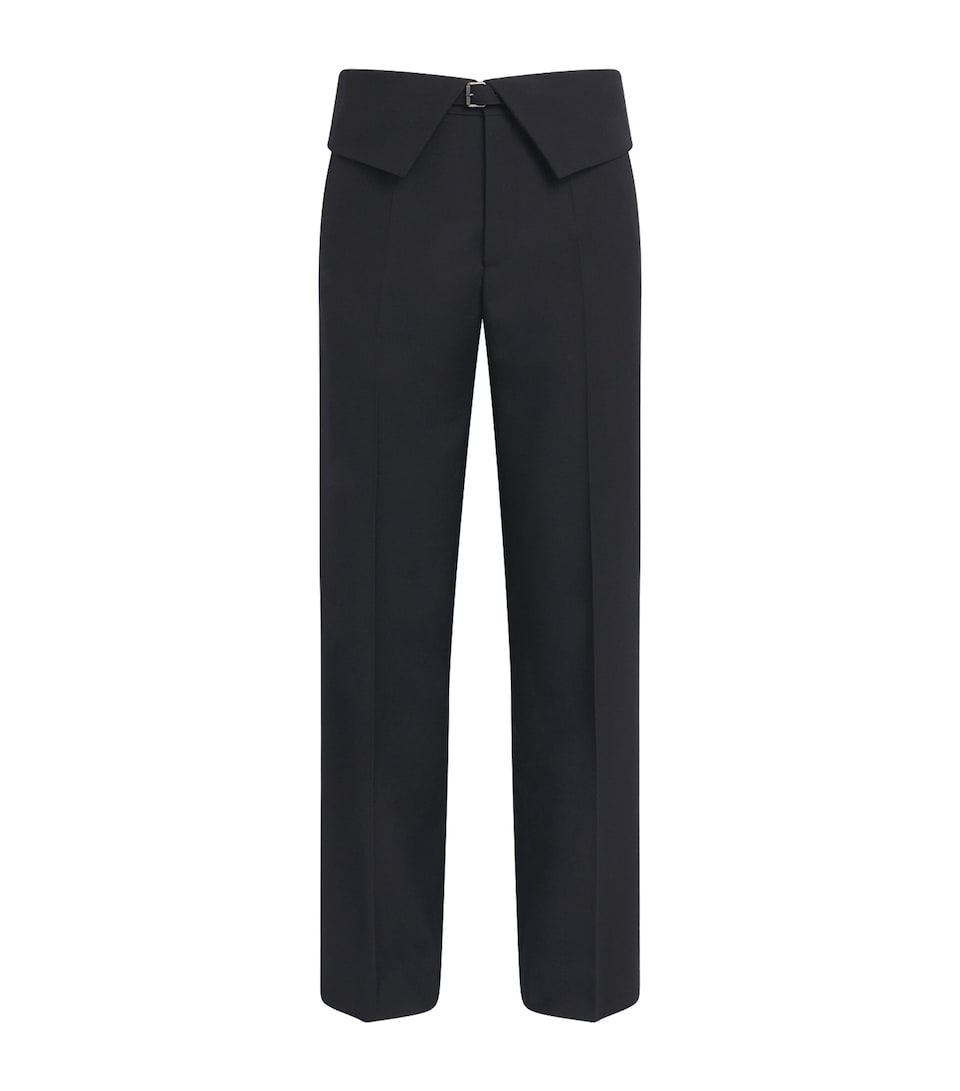 DRIES VAN NOTEN Mens Wool Folded Straight Trousers