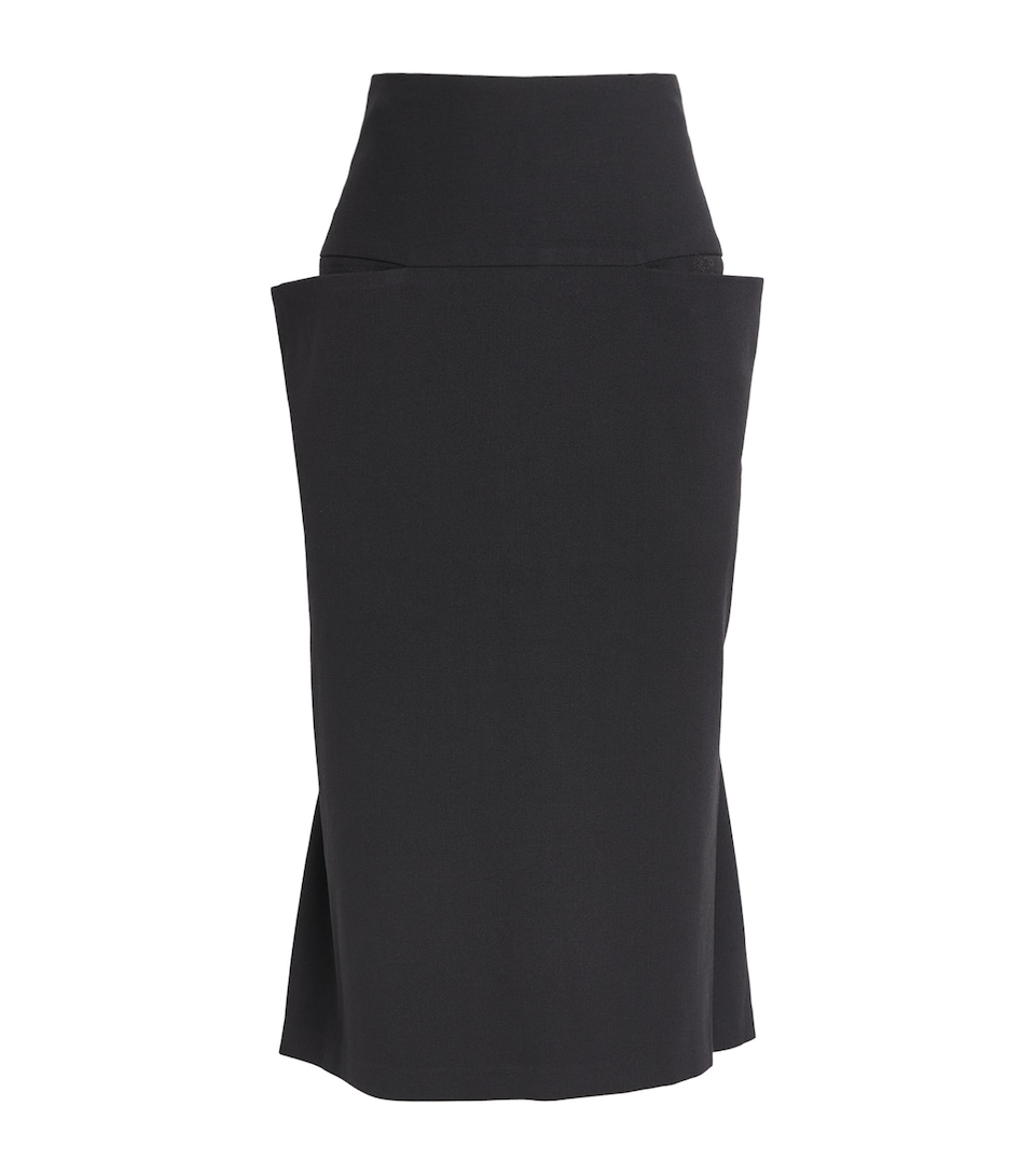 Source Unknown Womens Faux-Layer Paloma Midi Skirt Bk