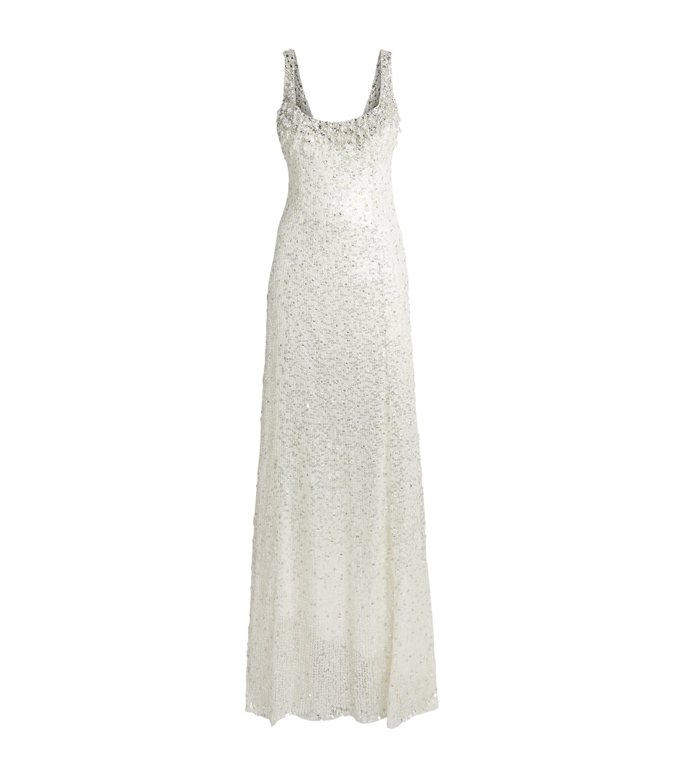 Jenny Packham Womens Embellished Arcadia Gown Ivory