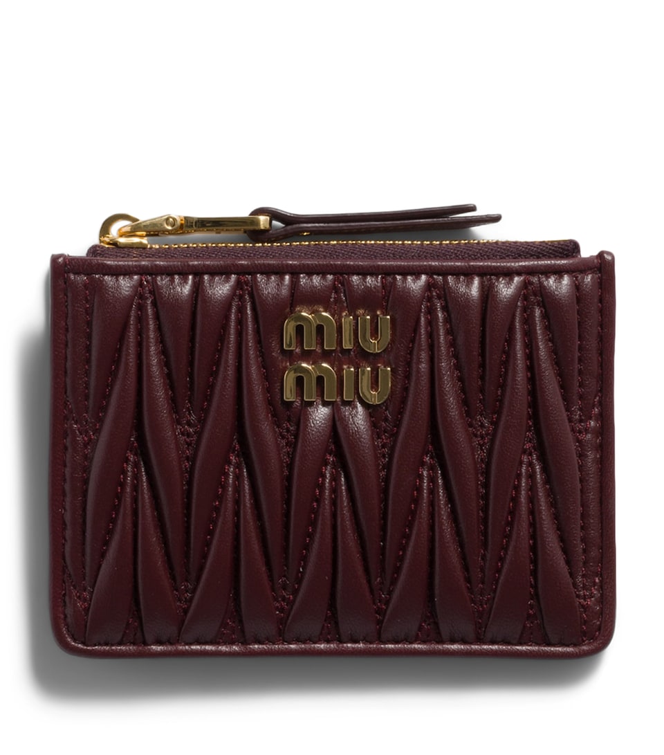 Leather Matelassé Zipped Card Holder
