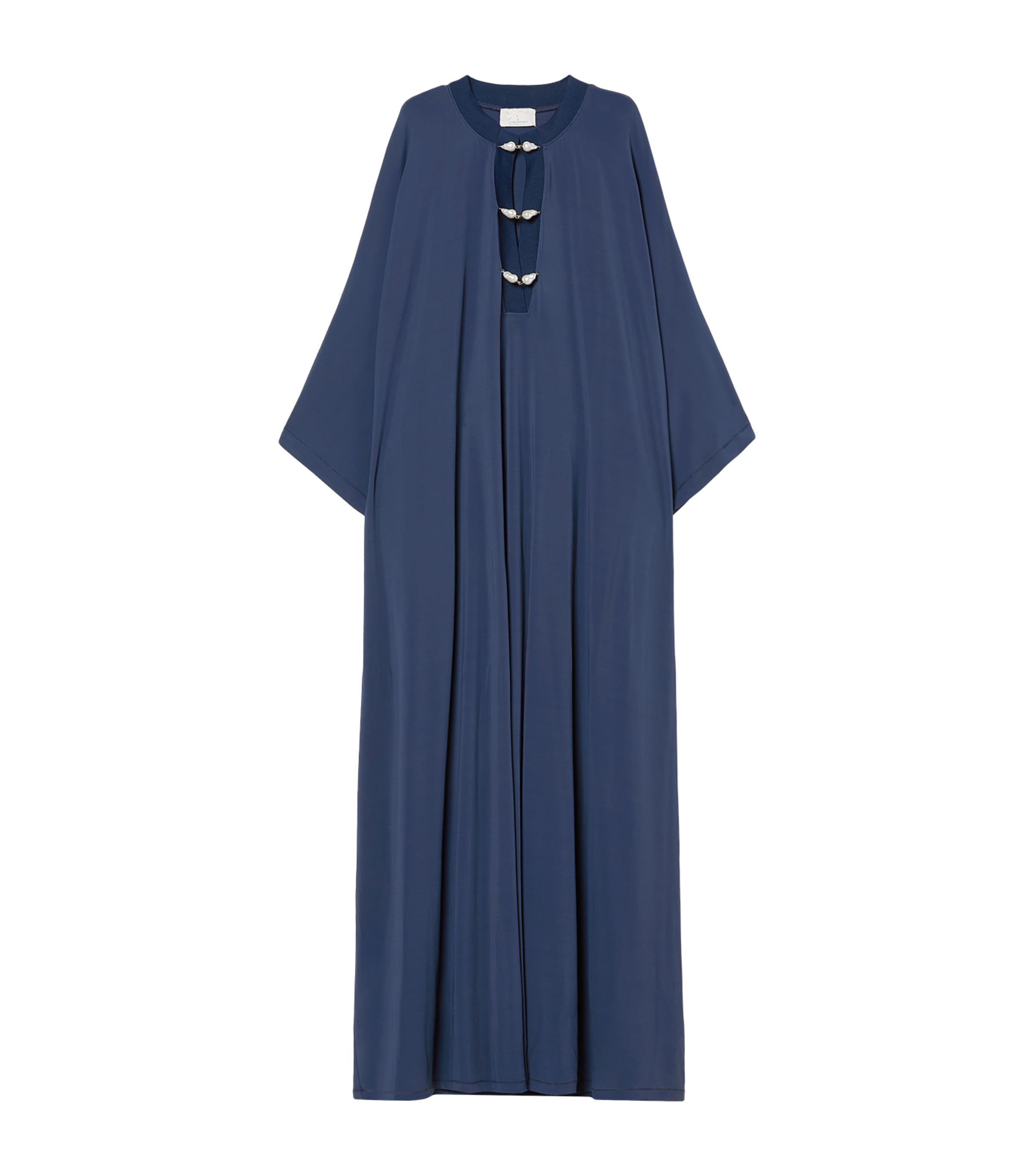 Marina Rinaldi Womens Jersey Pearl-Detail Maxi Dress Midnightblue