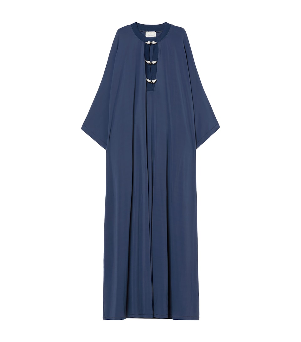 Marina Rinaldi Womens Jersey Pearl-Detail Maxi Dress Midnightblue