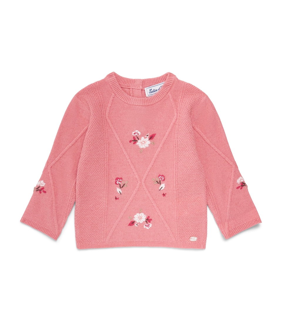 Tartine et Chocolat Floral-Embroidered Sweater (3 Months-4 Years)
