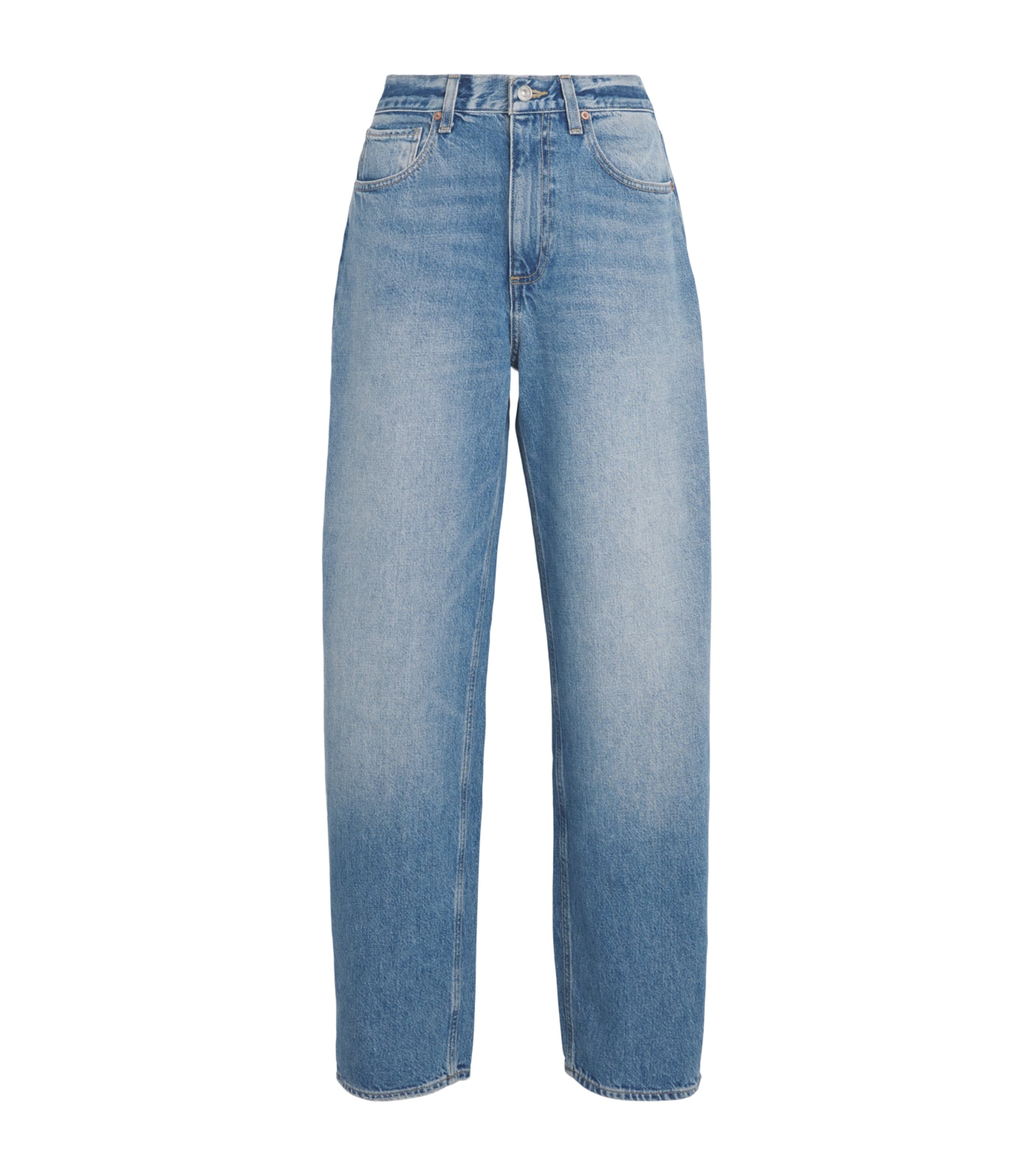 PAIGE Womens High-Rise Tapered Emilie Jeans Mariners