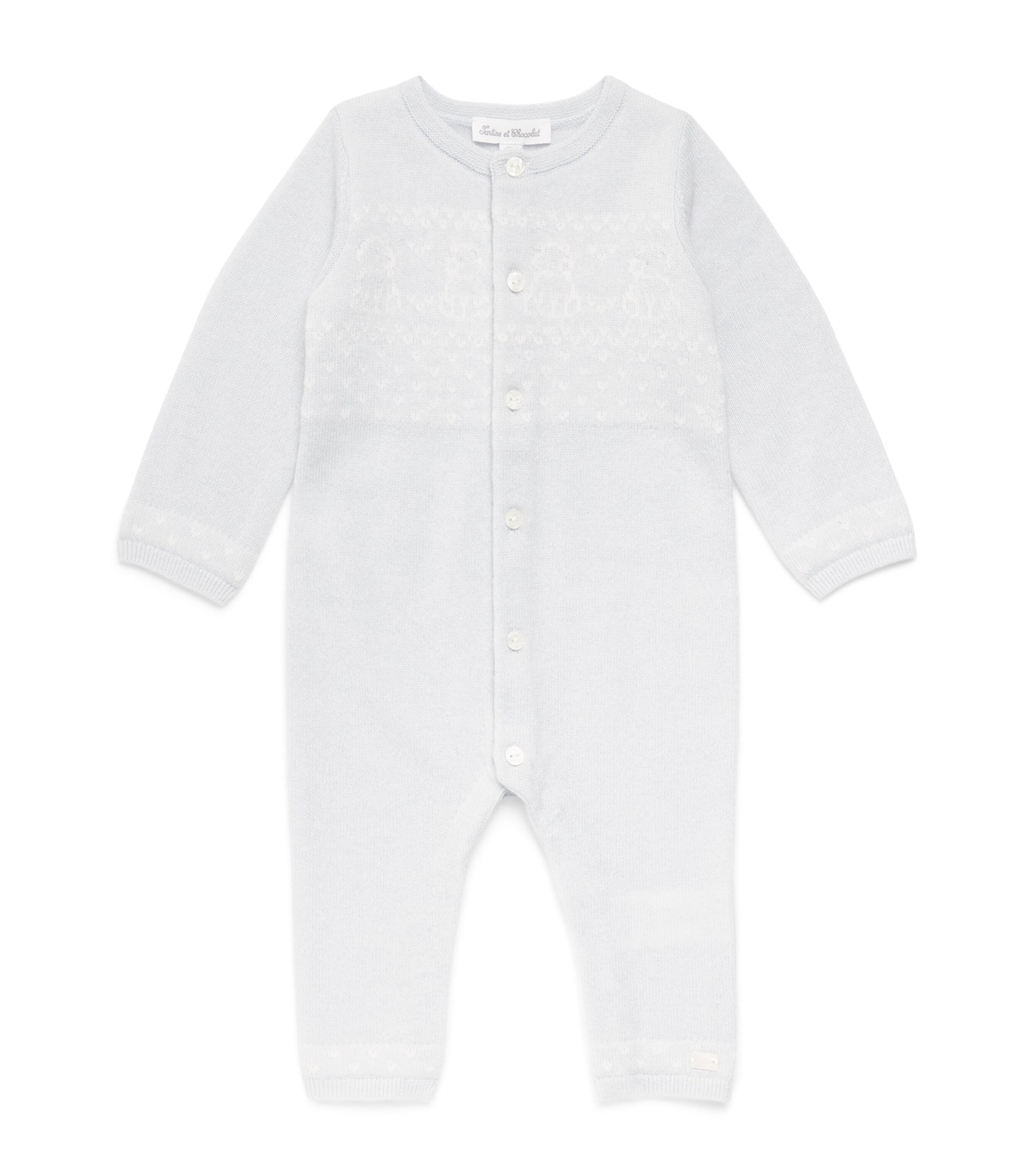 Tartine et Chocolat Wool-Cashmere Playsuit (1-24 Months) Ciel