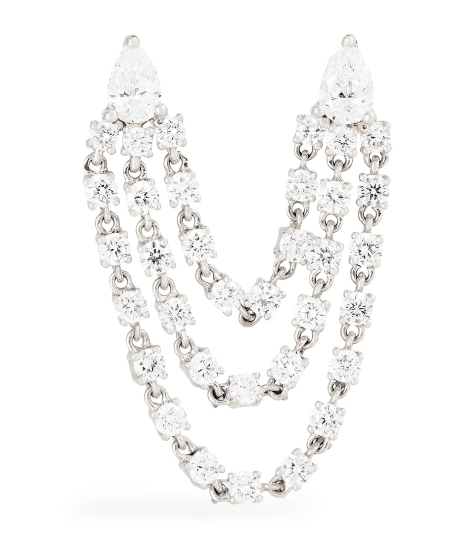 White Gold and Diamond Bianca Double Loop Earring