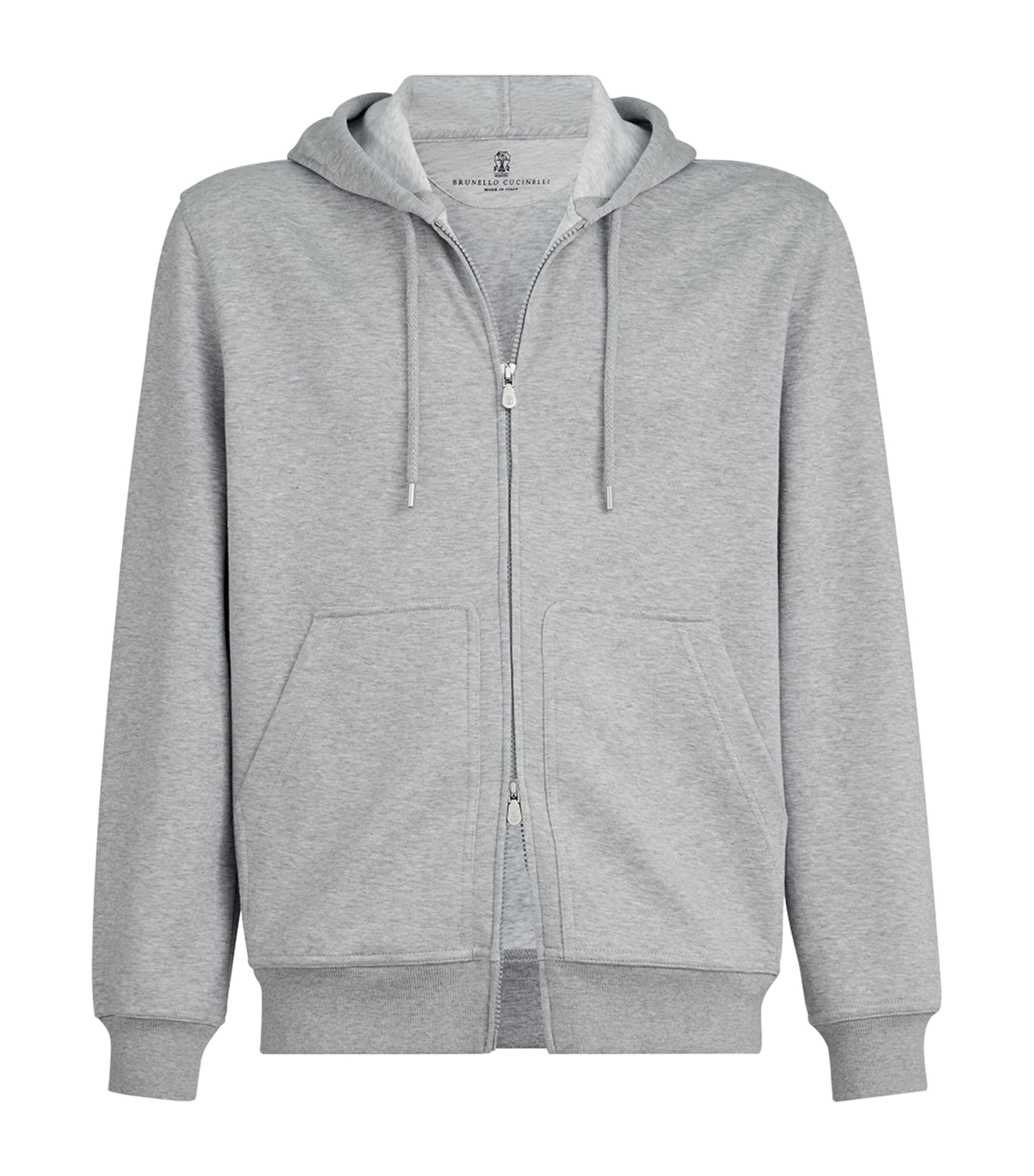 Brunello Cucinelli Mens French Terry Zip-Up Hoodie