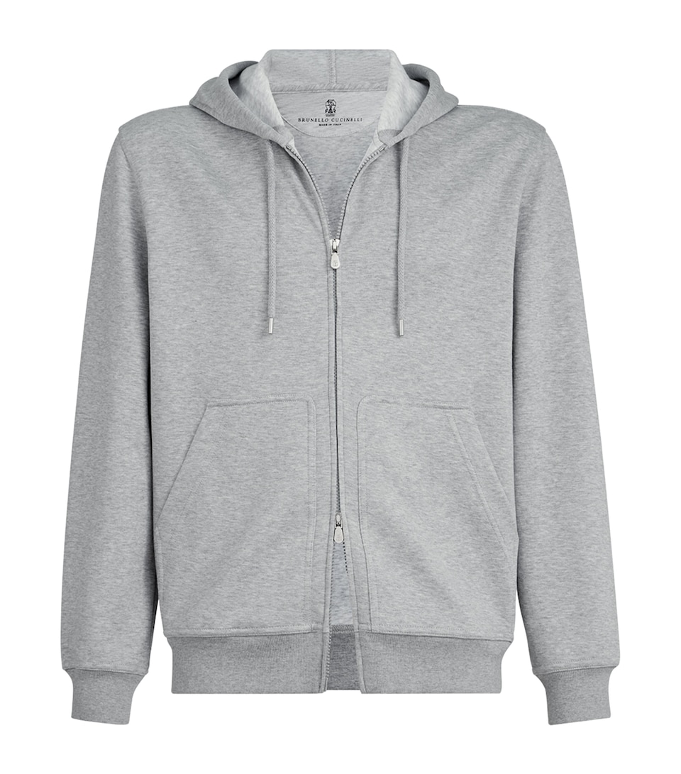 Brunello Cucinelli Mens French Terry Zip-Up Hoodie