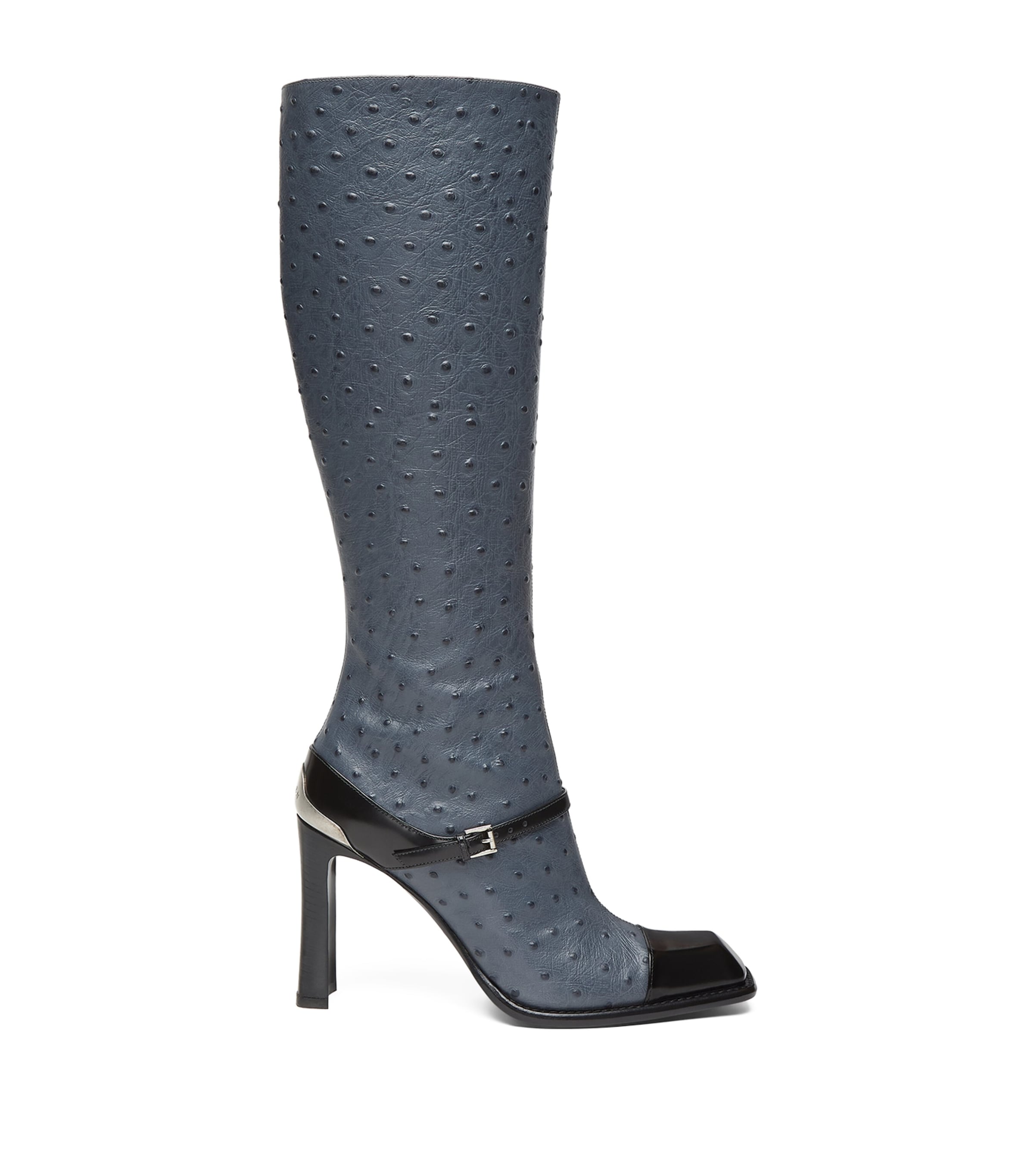 McQueen Ostrich-Embossed Leather Niko Knee-High Boots 95