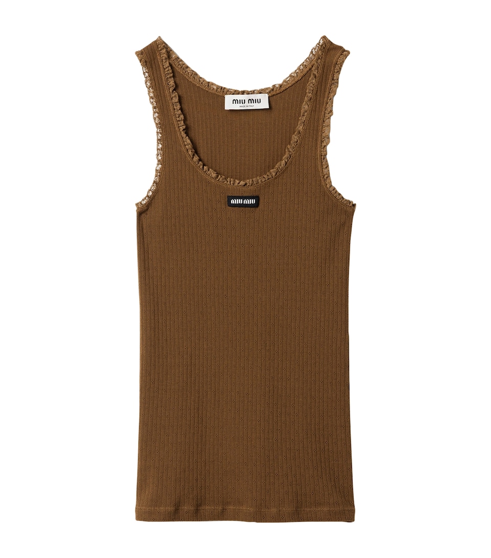 Cotton Ribbed Logo Tank Top