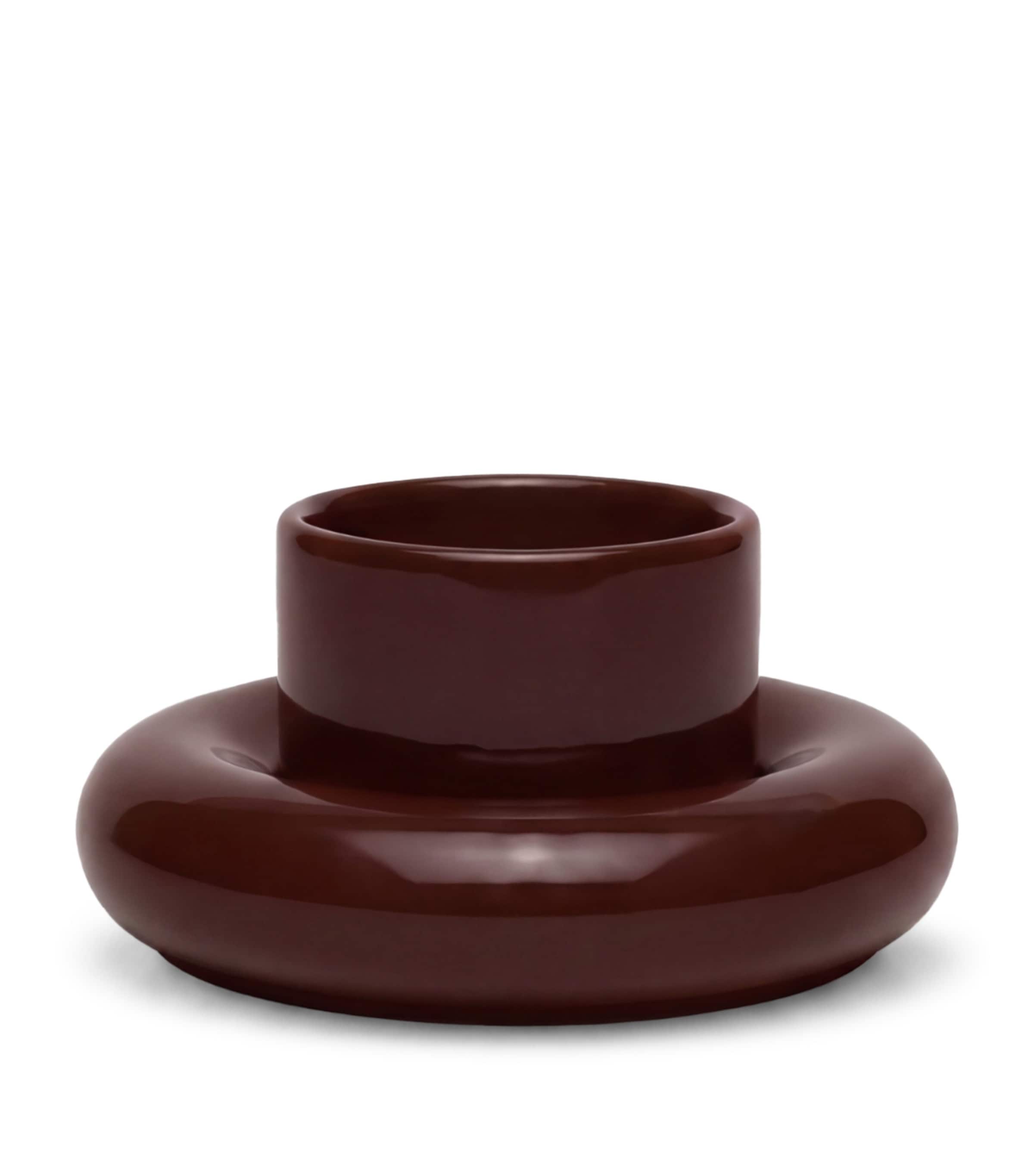 Gustaf Westman Glazed Ceramic Chunky Cup and Saucer Brown