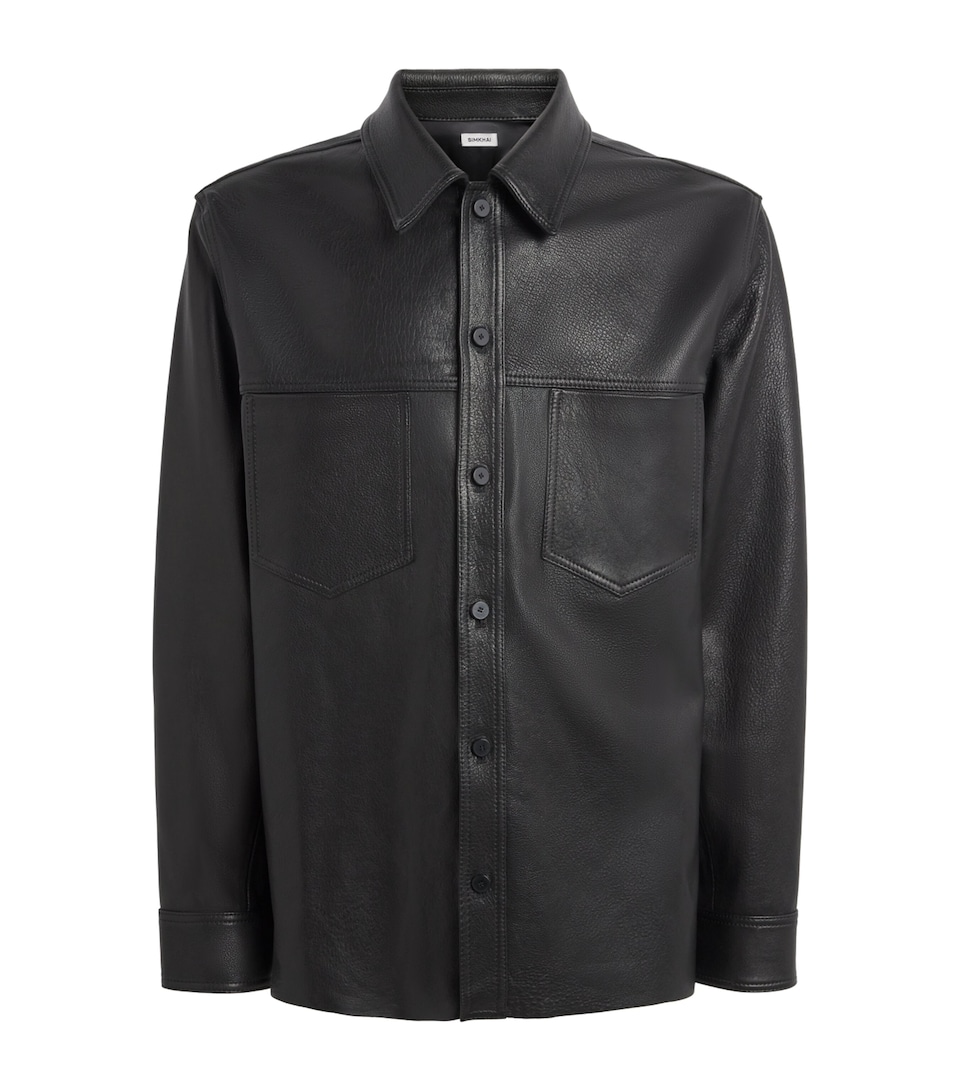 Leather Long-Sleeve Shirt