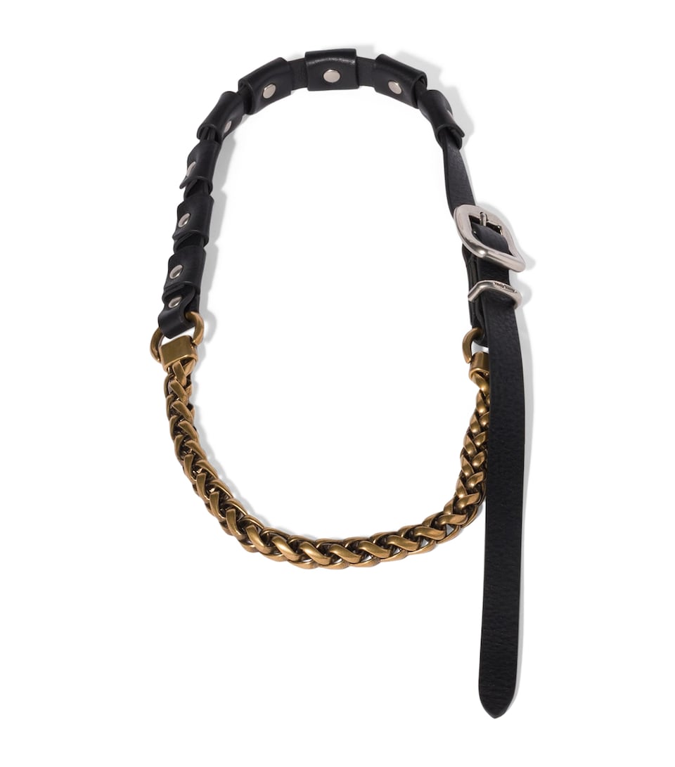 Miu Miu Leather Studded Necklace