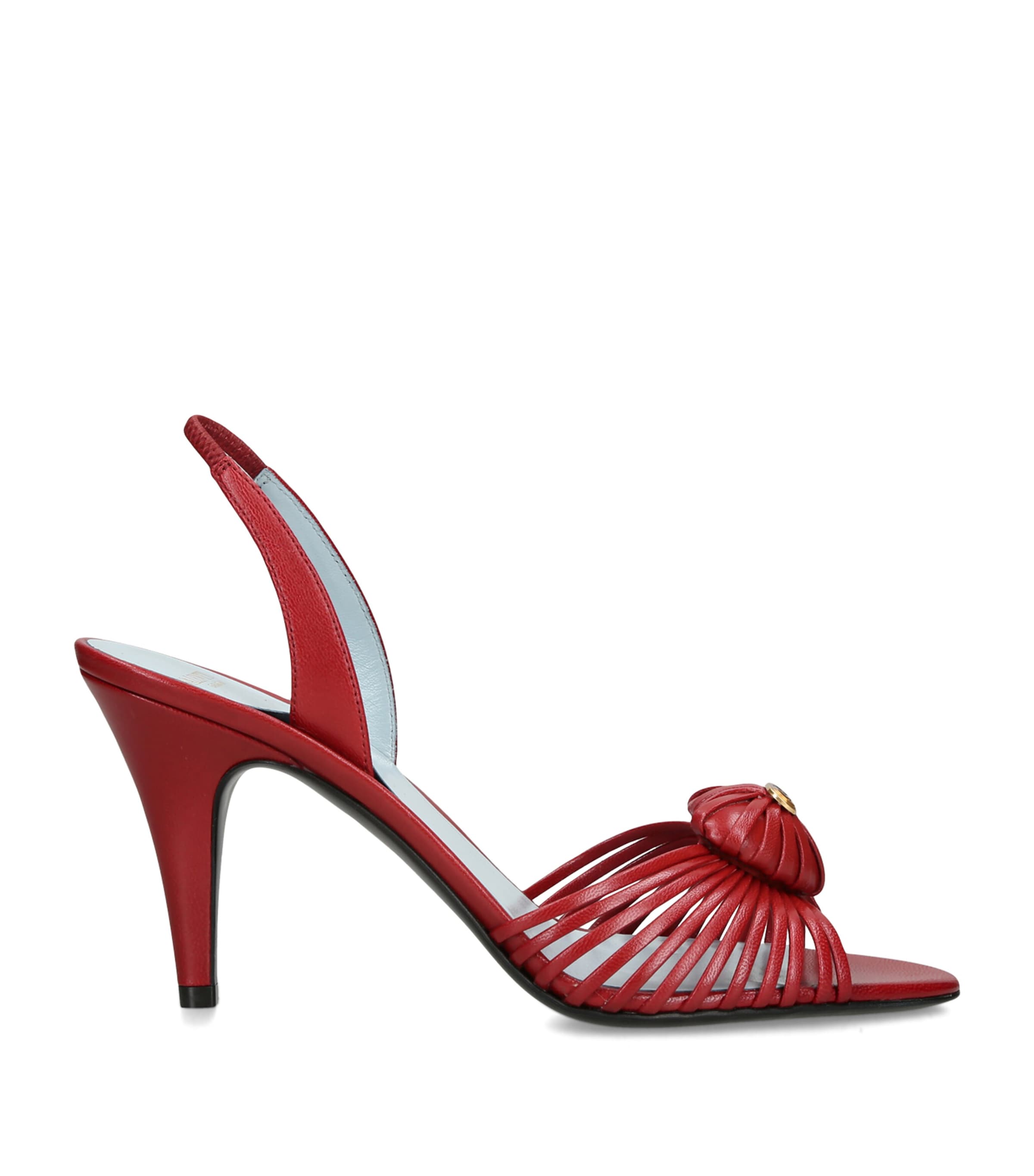 Valentino Garavani Leather Royal Slingback Heels 85 Wine