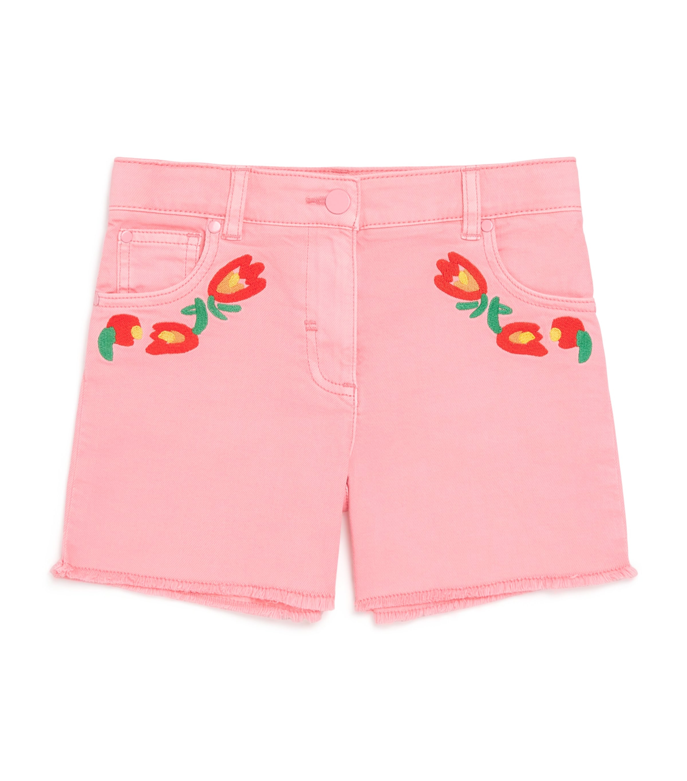 Embroidered Denim Shorts