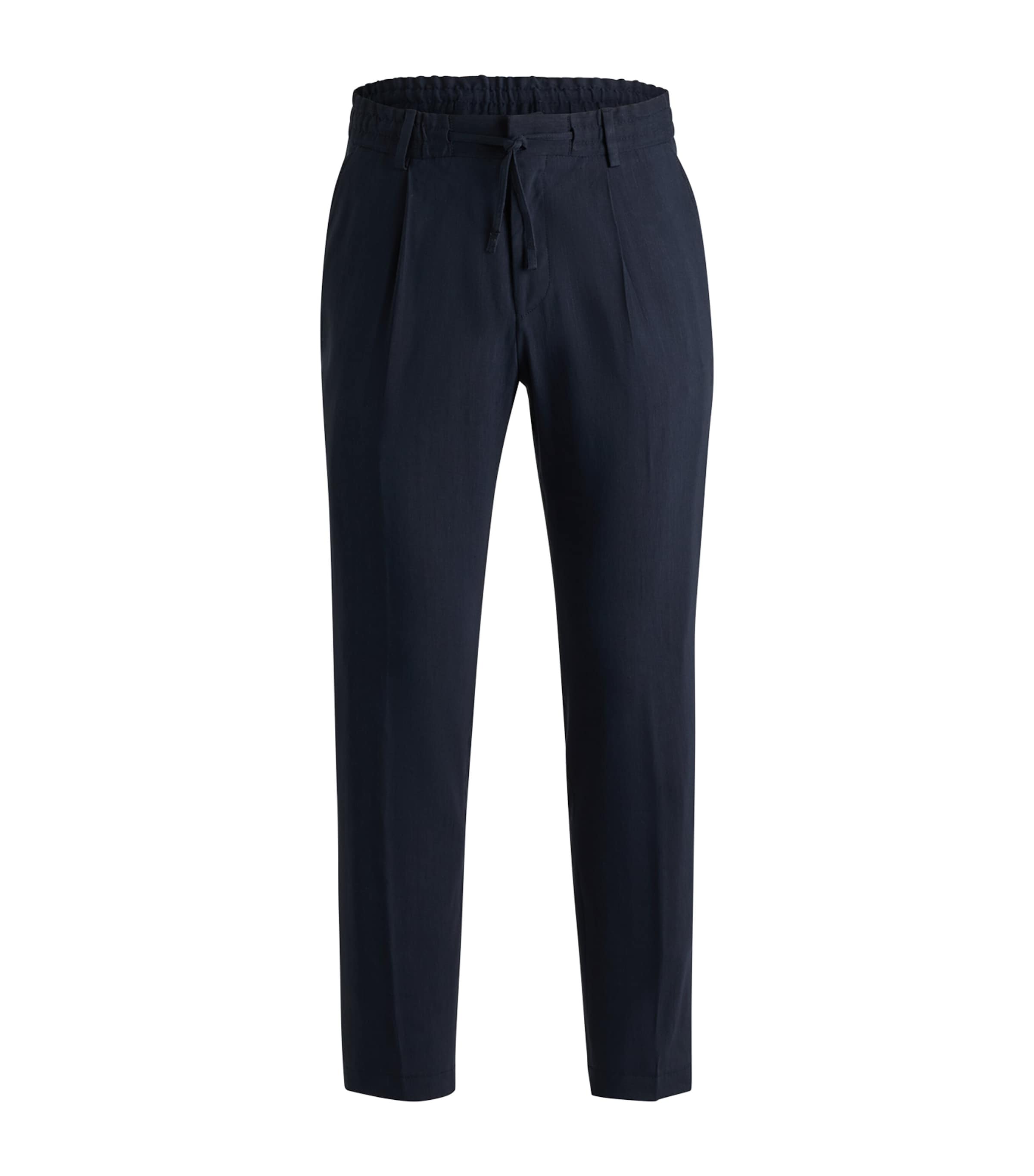Linen-Blend Drawstring-Waist Tailored Trousers