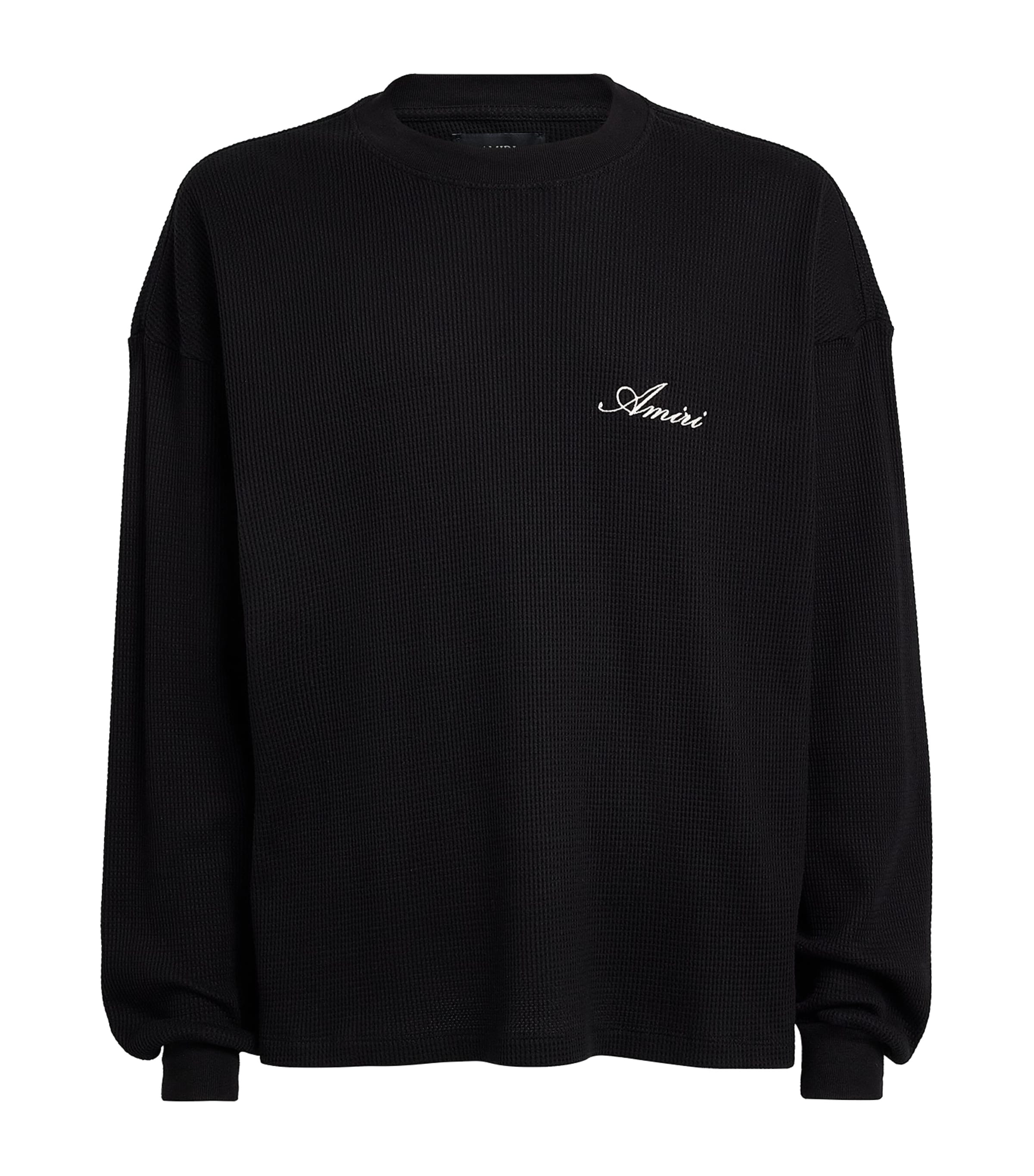AMIRI Mens Cotton Smoking Wolf Long-Sleeve T-Shirt Black