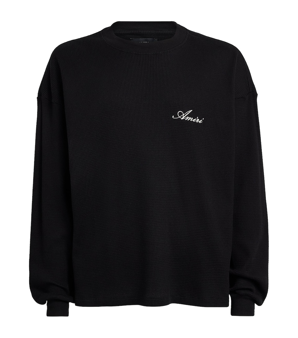 AMIRI Mens Cotton Smoking Wolf Long-Sleeve T-Shirt Black