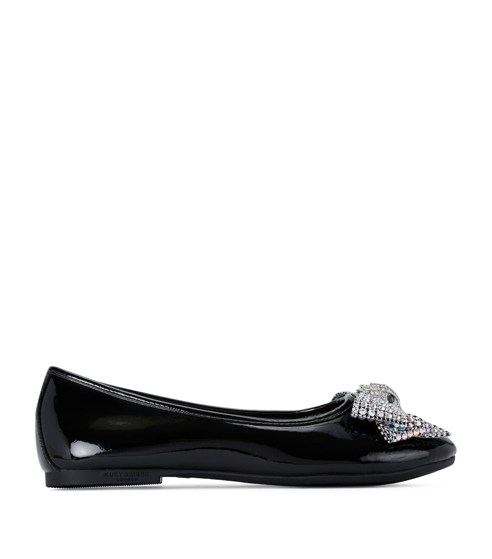 Patent Leather Mini Eagle Bow Ballet Flats