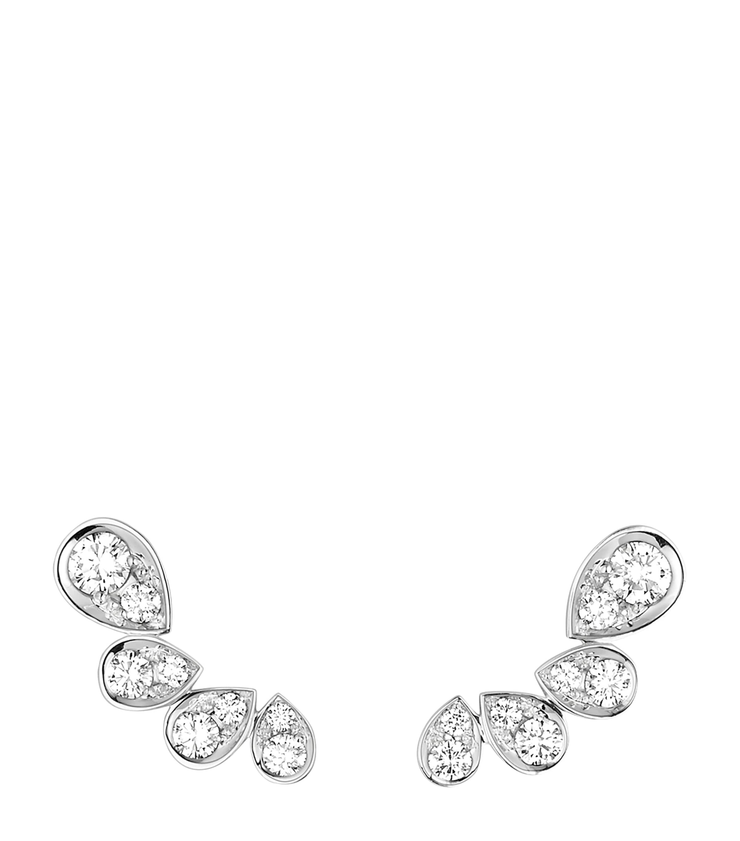 White Gold and Diamond Joséphine Ronde d'Aigrettes Earrings