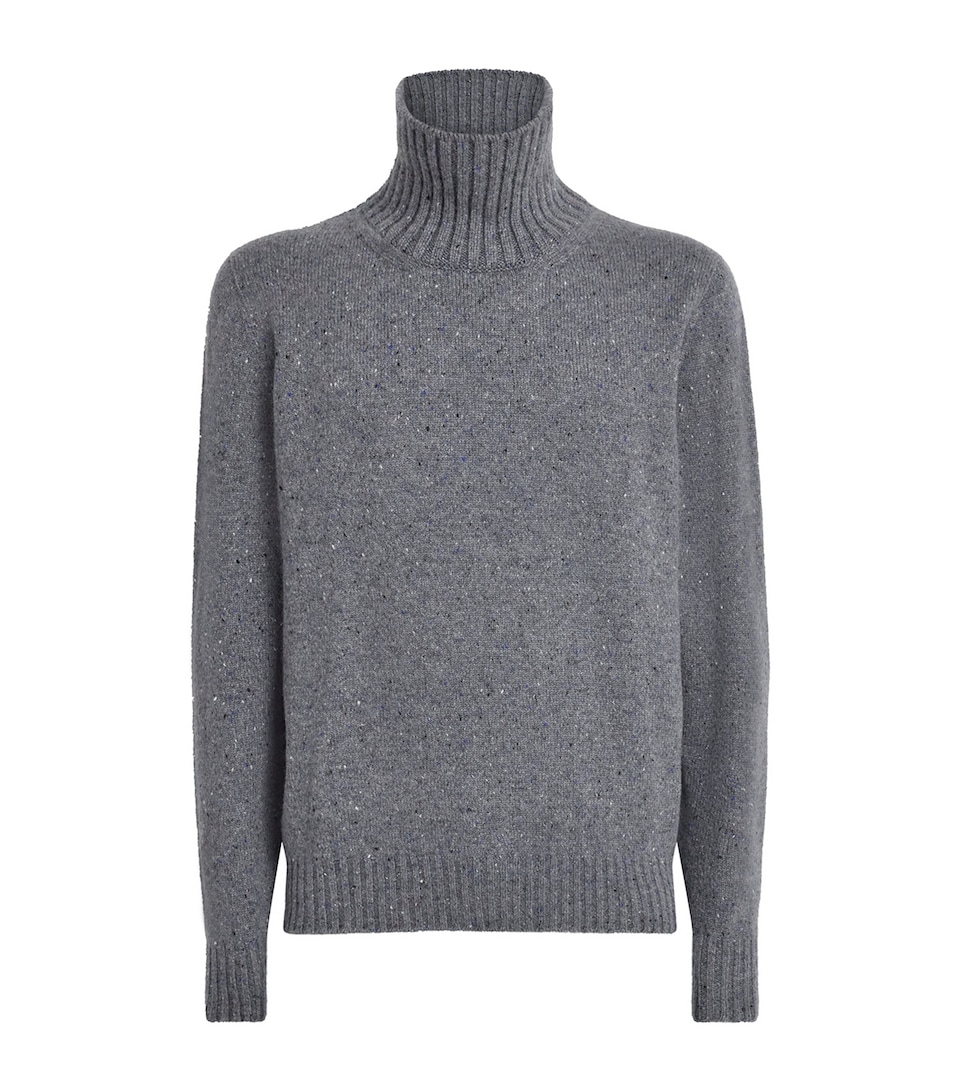 Johnstons Of Elgin Mens Donegal Cashmere Mackintosh Rollneck Sweater Carngrm Dongl