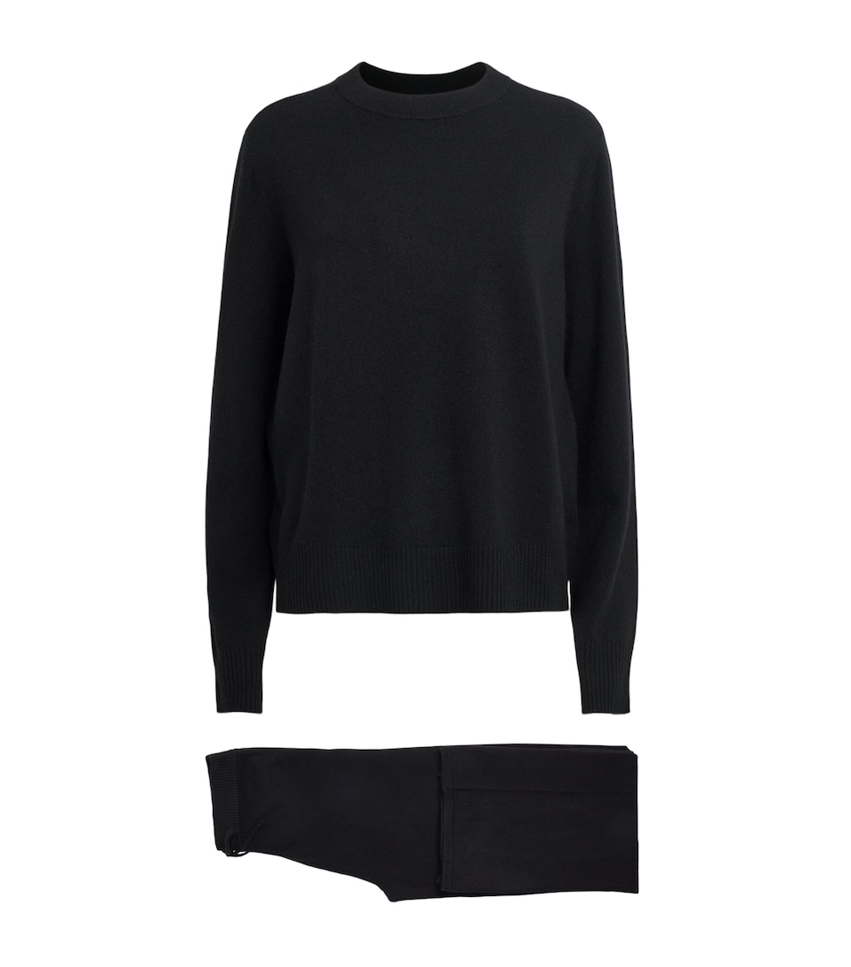 Soft Goat Womens Cashmere Sweater and Trousers Set Black