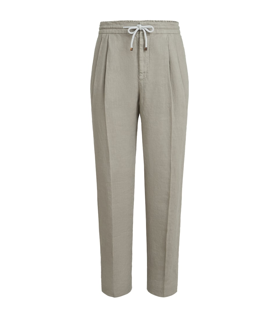 Brunello Cucinelli Mens Linen Gabardine Trousers