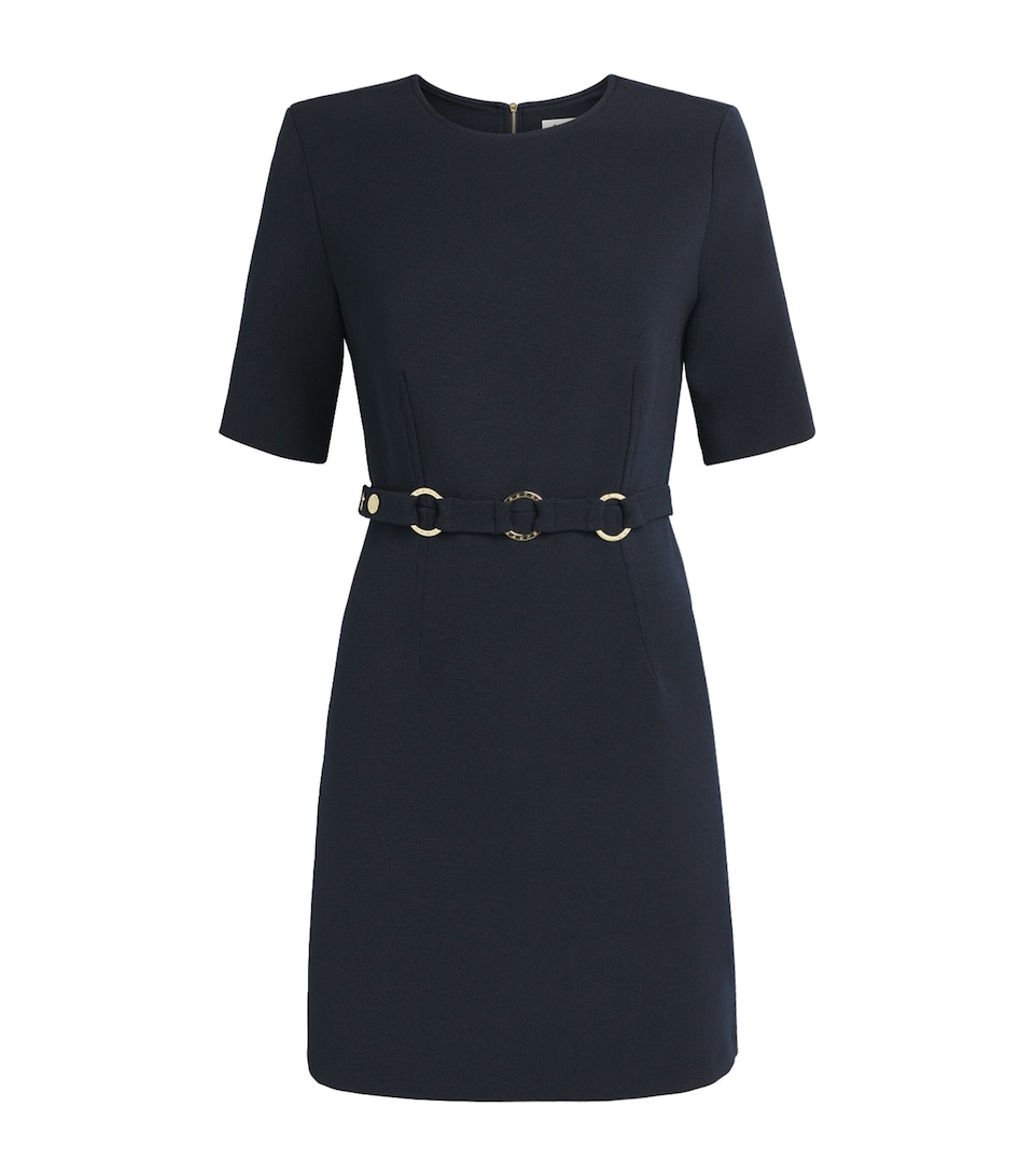 Sandro Paris Womens Belted Mini Dress Navy Blue