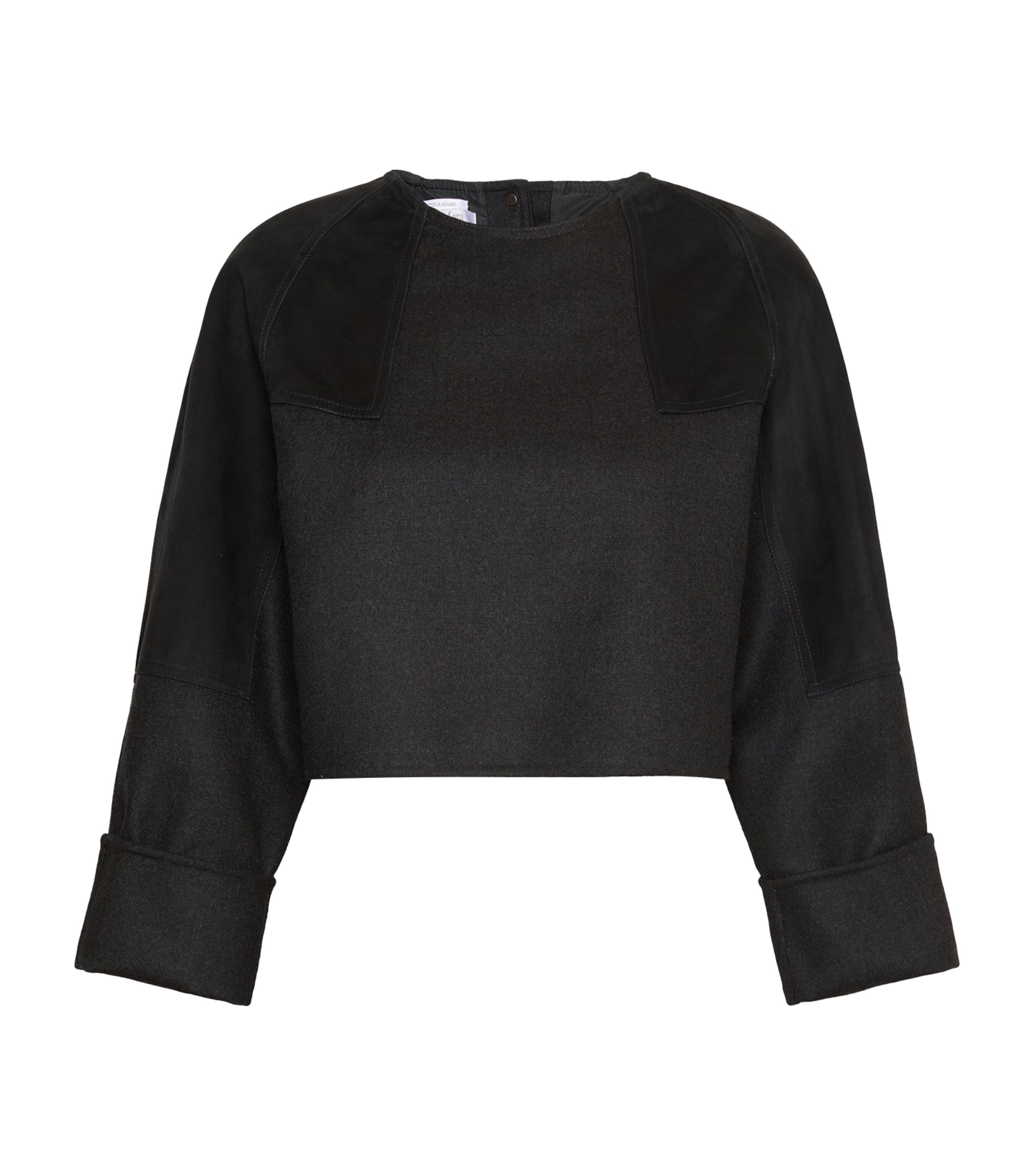 Max Mara Womens Stretch-Virgin Wool Top Dark Grey