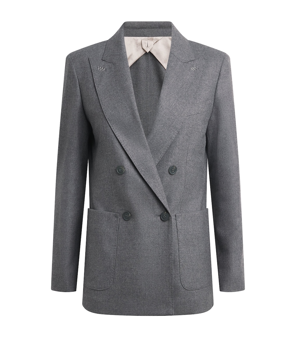 Max Mara Womens Cashmere Double-Breasted Blazer Medium Grey